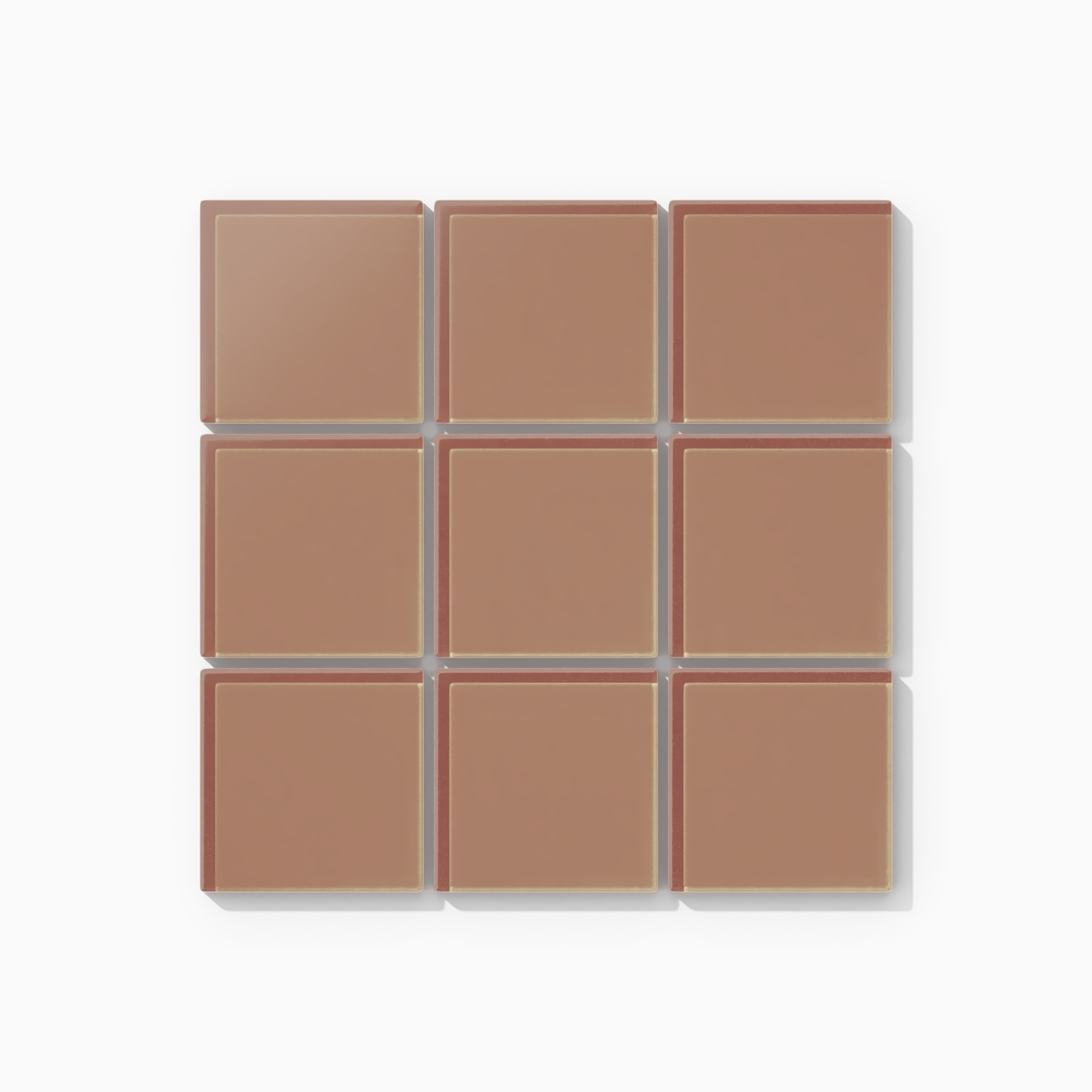 3x3 Straight Set Sheeted Glass Mosaic Tile in Sora Matte