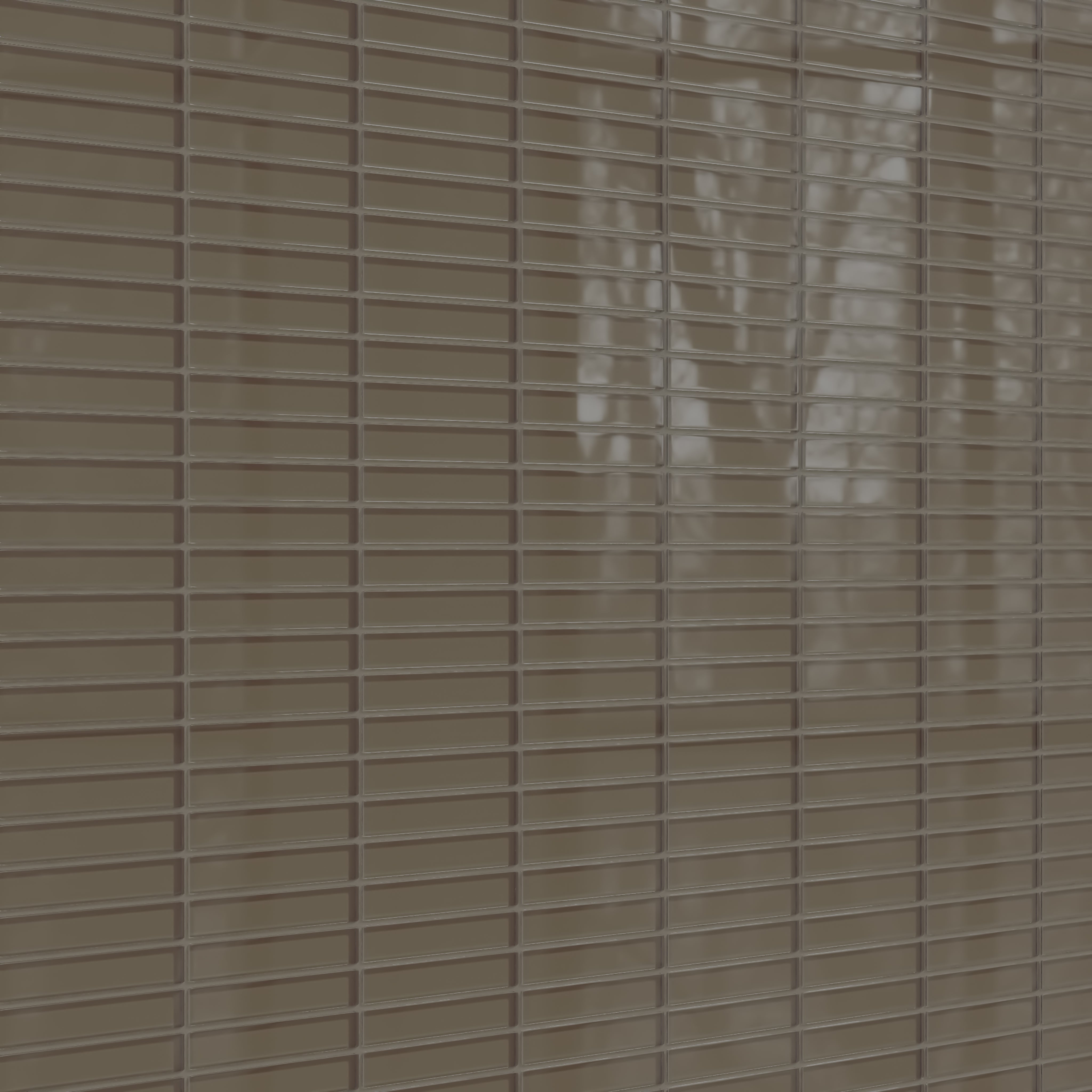 1x6 Straight Set Sheeted Glass Mosaic Tile in Albatross Gloss
