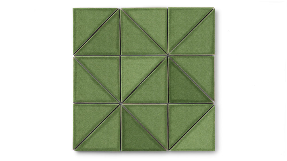 4" Triangle Original Ceramic Tile in Kelp Gloss