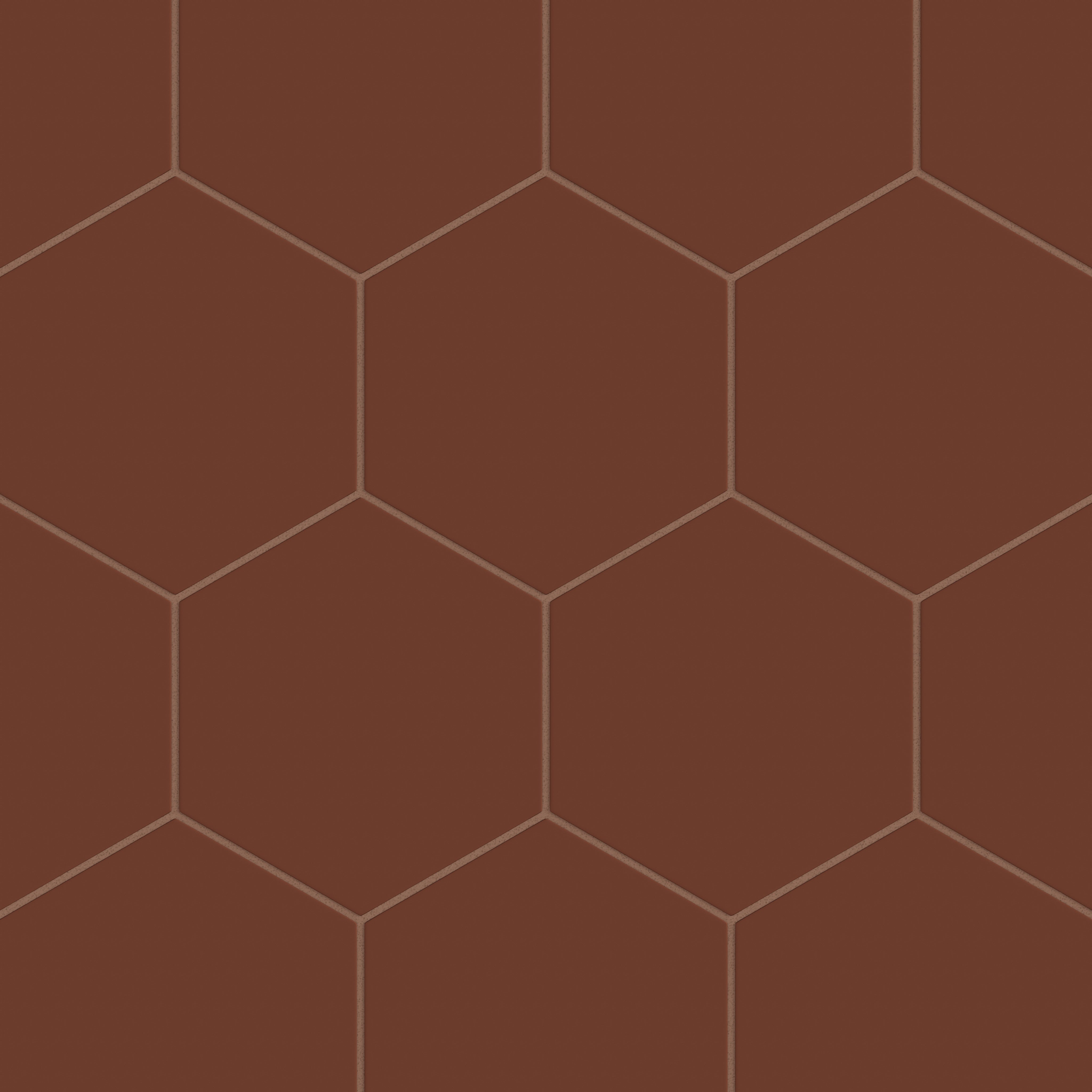 8" Hexagon Natural Press Ceramic Tile in Red Iron Oxide Matte