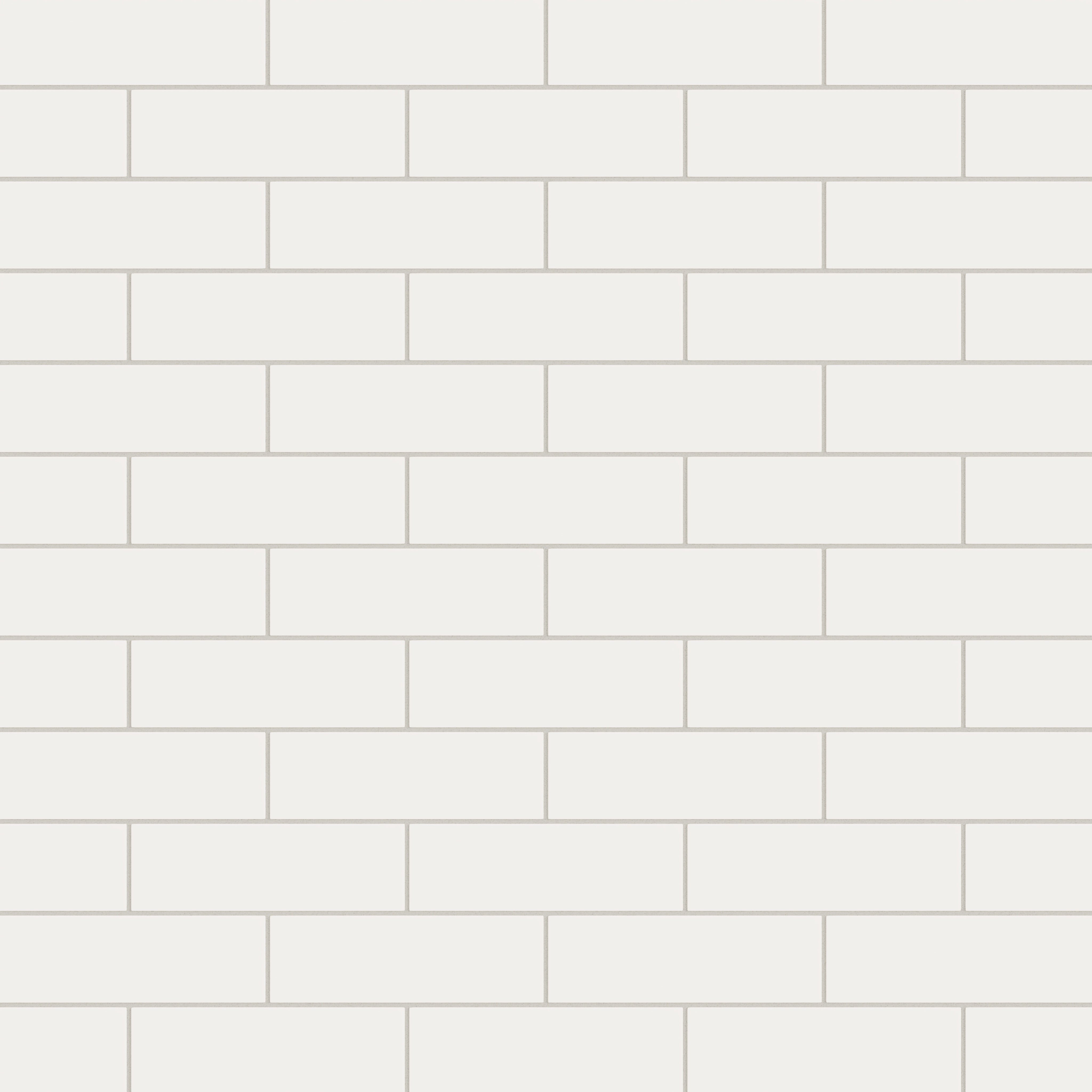 3x9 Natural Press Ceramic Tile in Flake White Matte