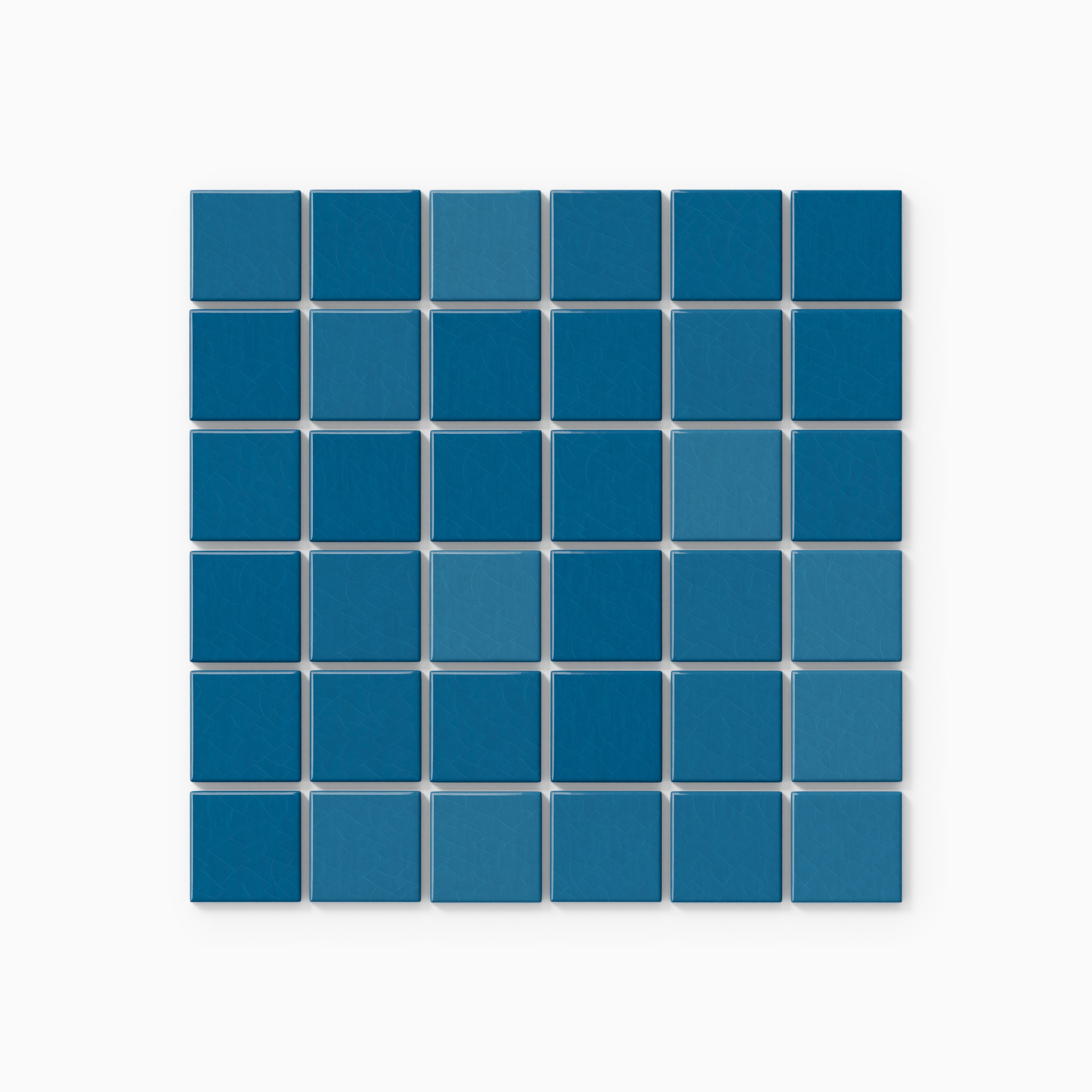 2x2 Straight Set Sheeted Original Ceramic Mosaic Tile in Adriatic Sea Gloss