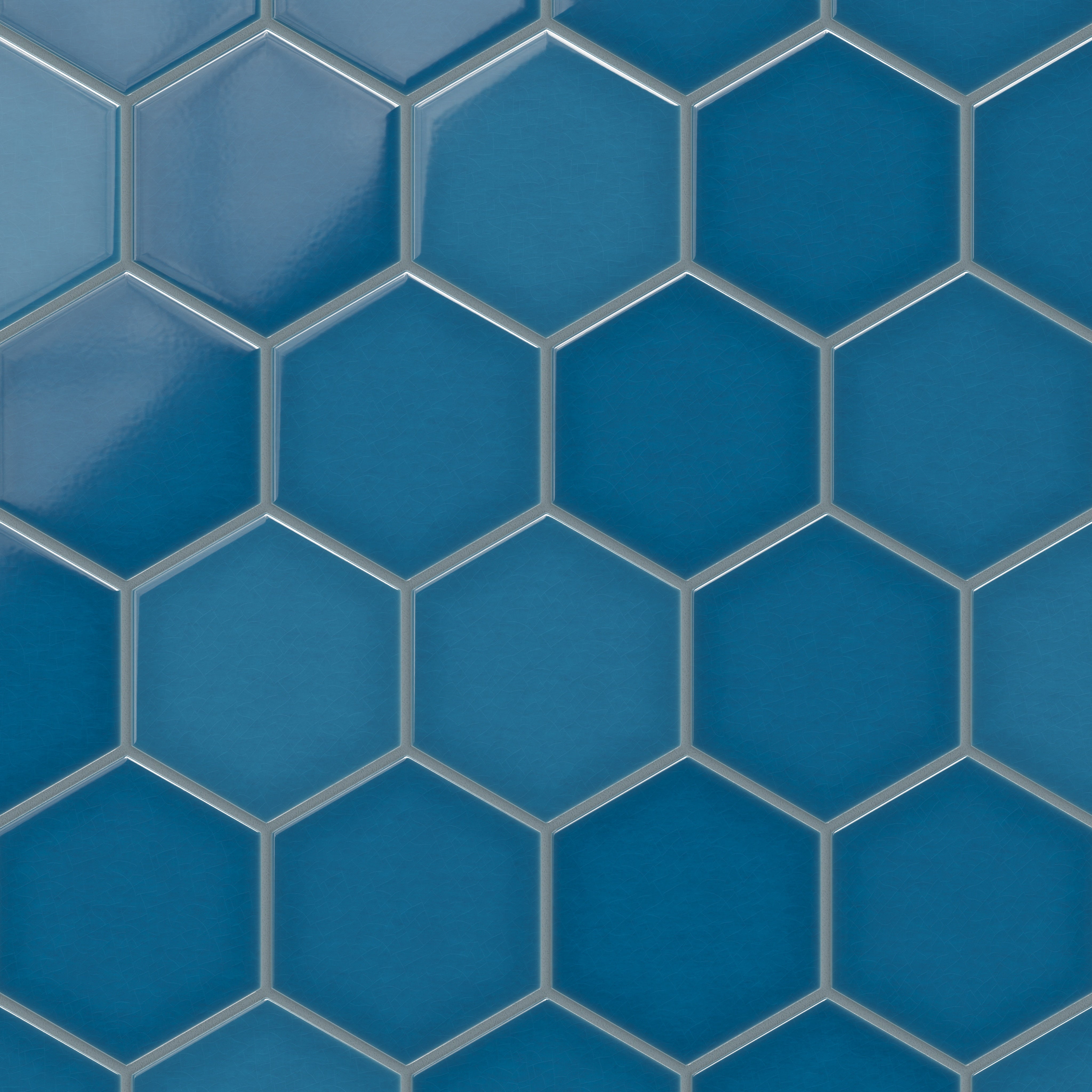 6" Hexagon Original Ceramic Tile in Adriatic Sea Gloss