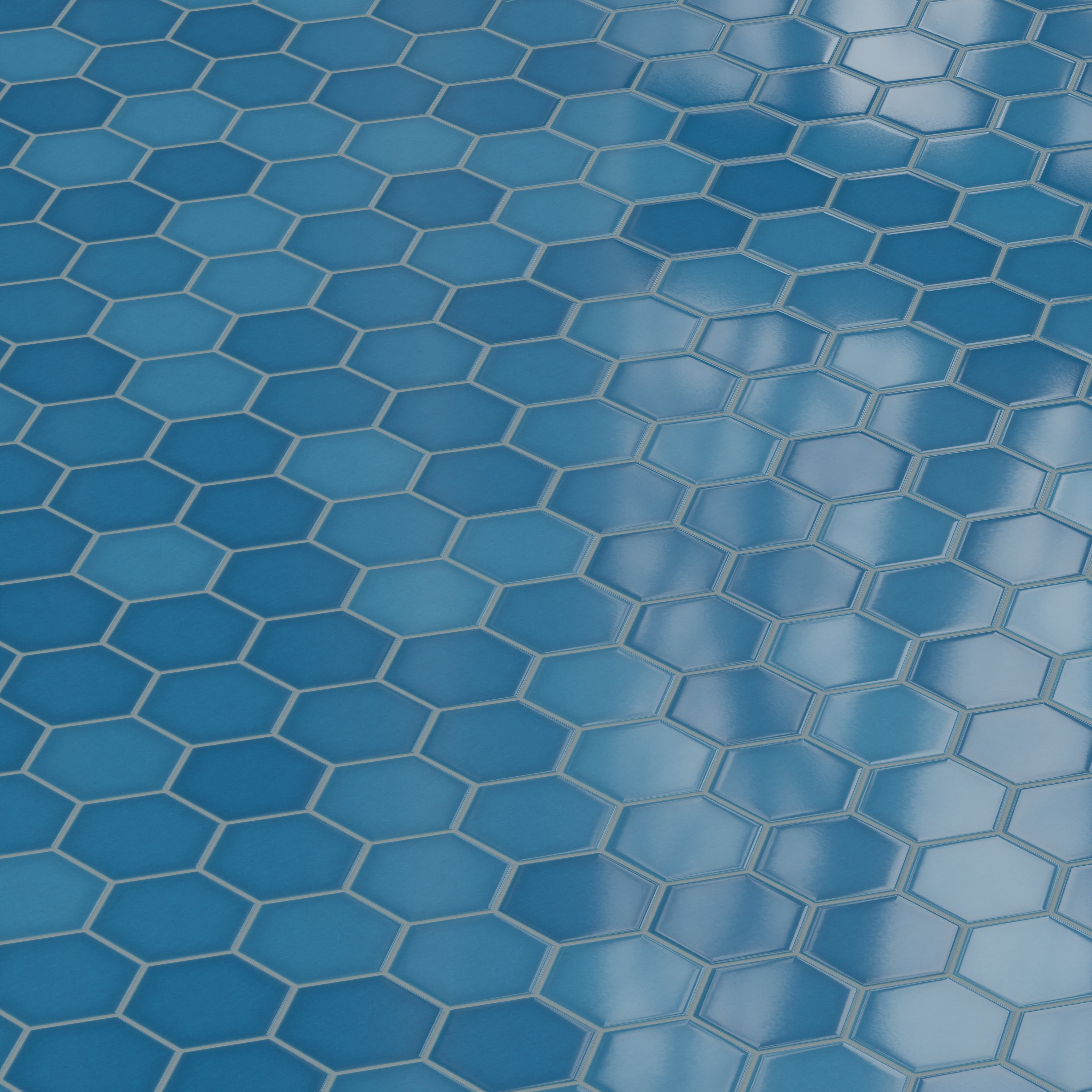 6" Hexagon Original Ceramic Tile in Adriatic Sea Gloss