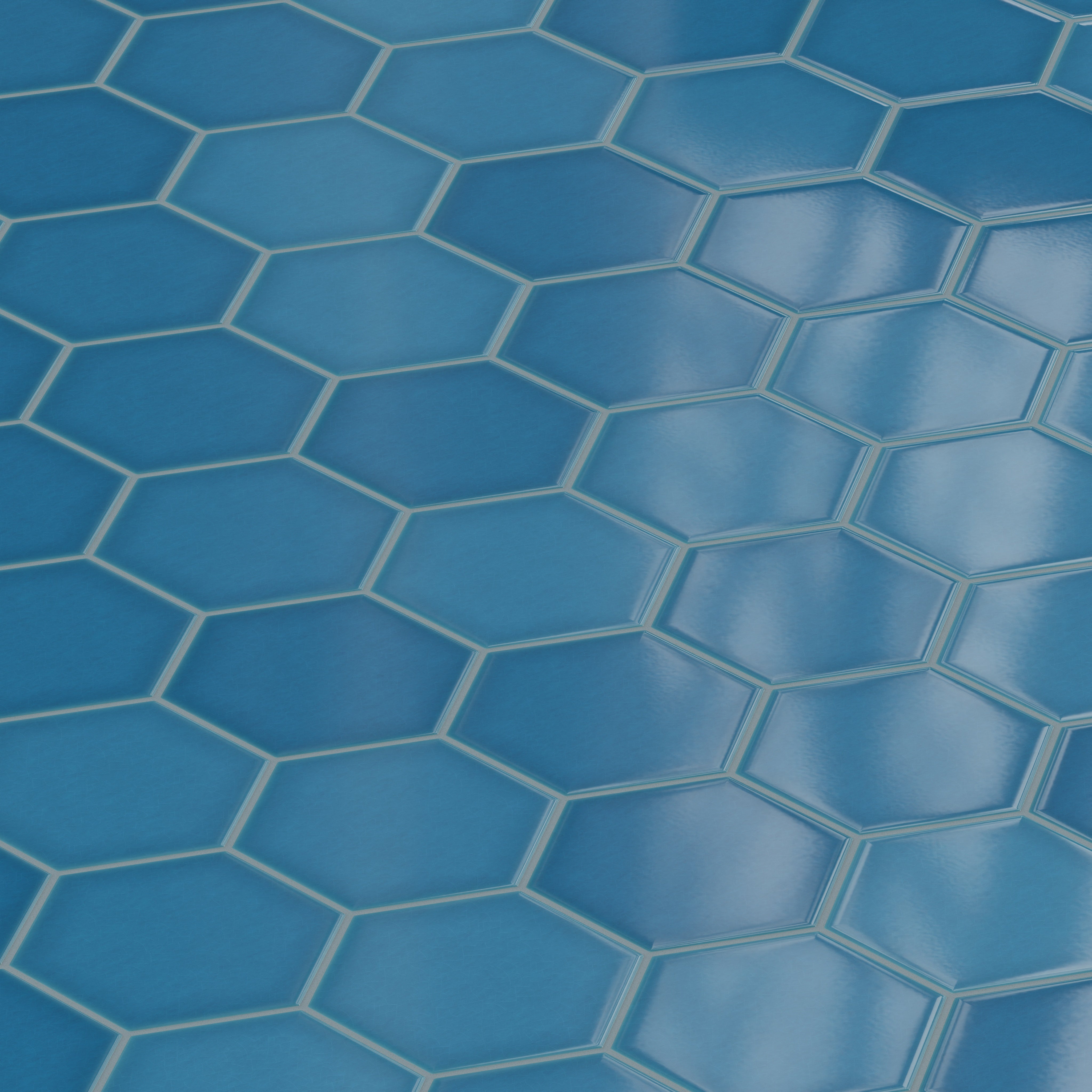 8" Hexagon Original Ceramic Tile in Adriatic Sea Gloss