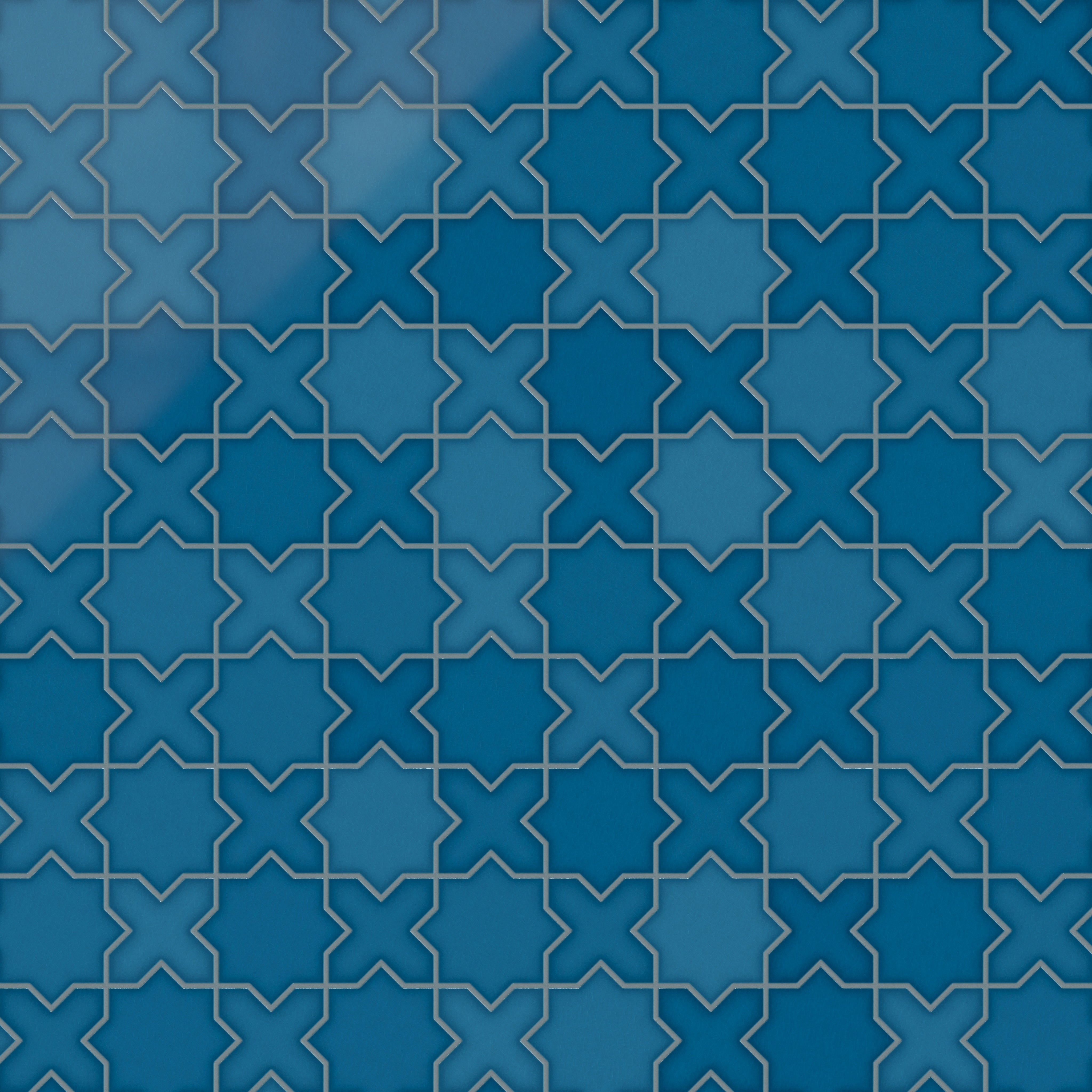 Star & Cross Original Ceramic Tile in Adriatic Sea Gloss