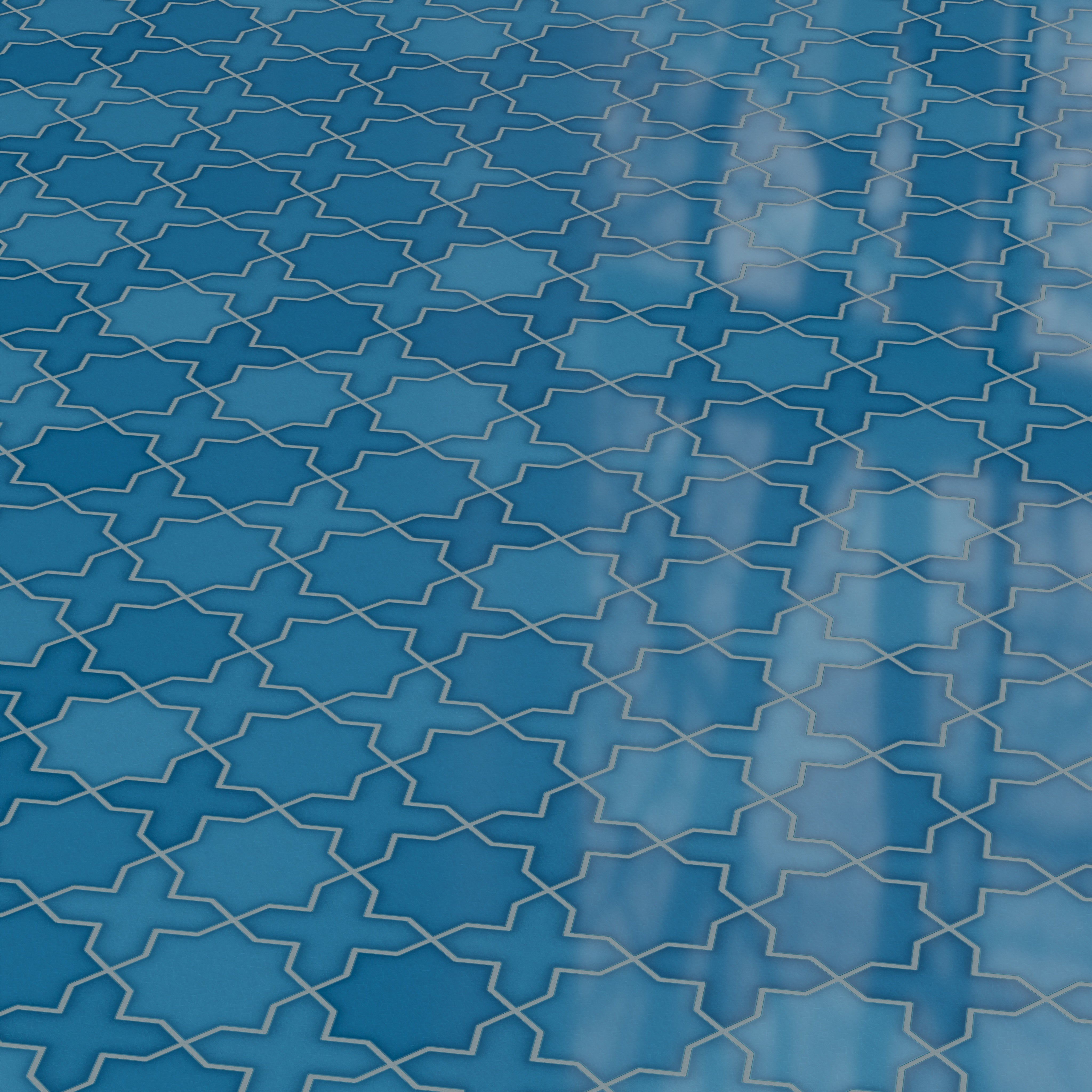 Star & Cross Original Ceramic Tile in Adriatic Sea Gloss