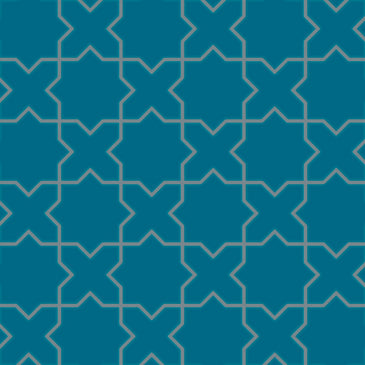 Mini Star & Cross Original Ceramic Tile in Adriatic Sea Matte