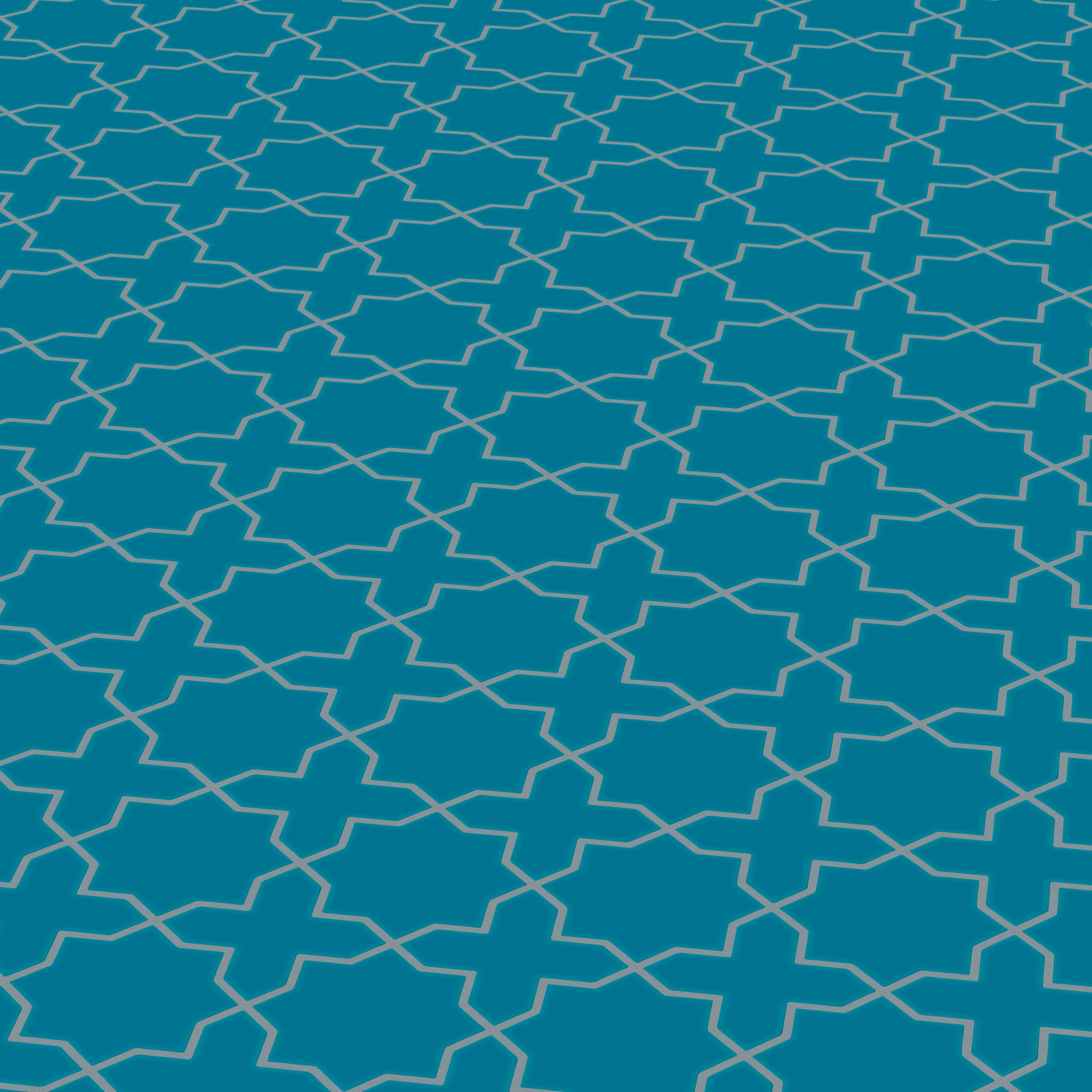 Mini Star & Cross Original Ceramic Tile in Adriatic Sea Matte