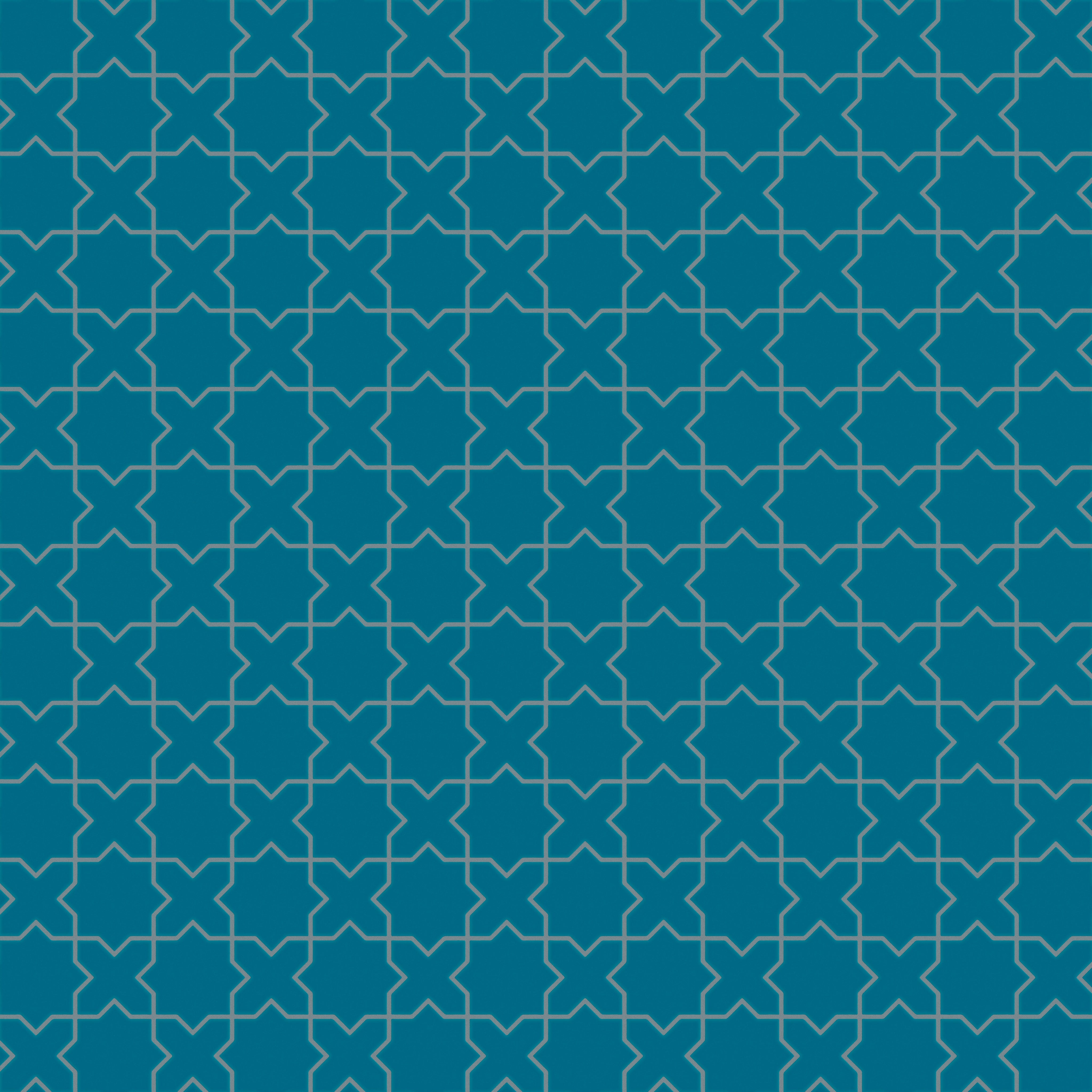 Mini Star & Cross Original Ceramic Tile in Adriatic Sea Matte
