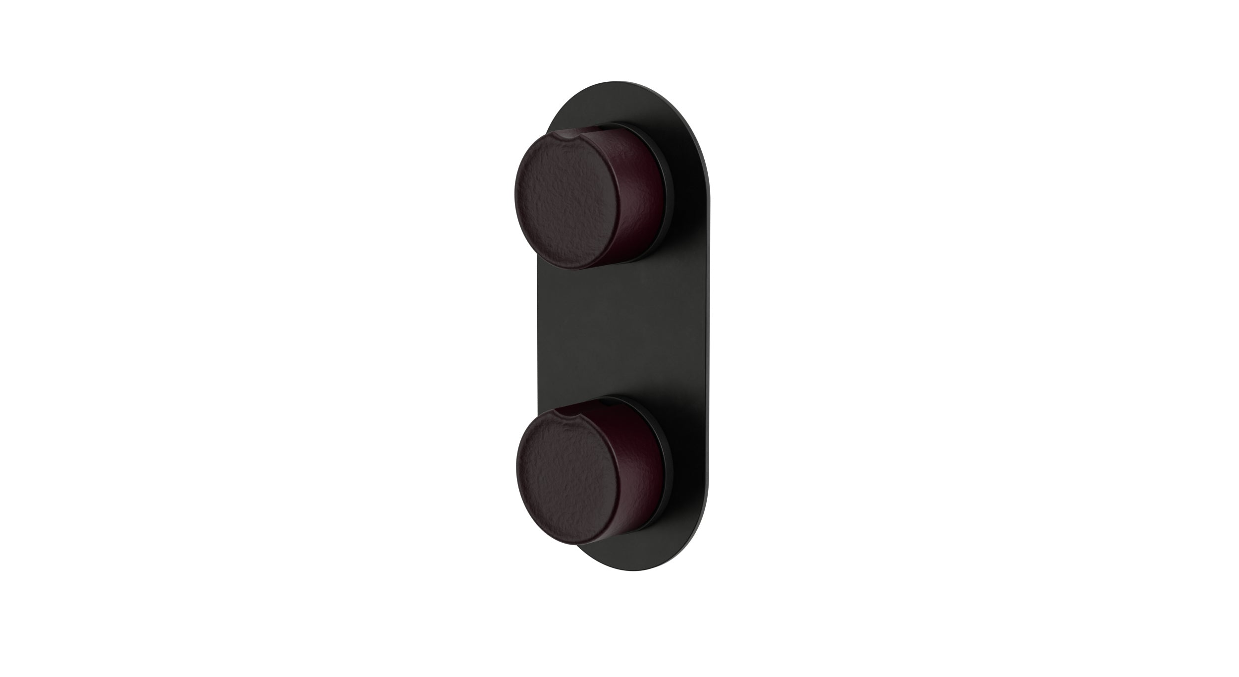 Foundry Two Handle Wall Mount Shower Trim with Groove Ceramic Knob Handles in Oil Rubbed Bronze