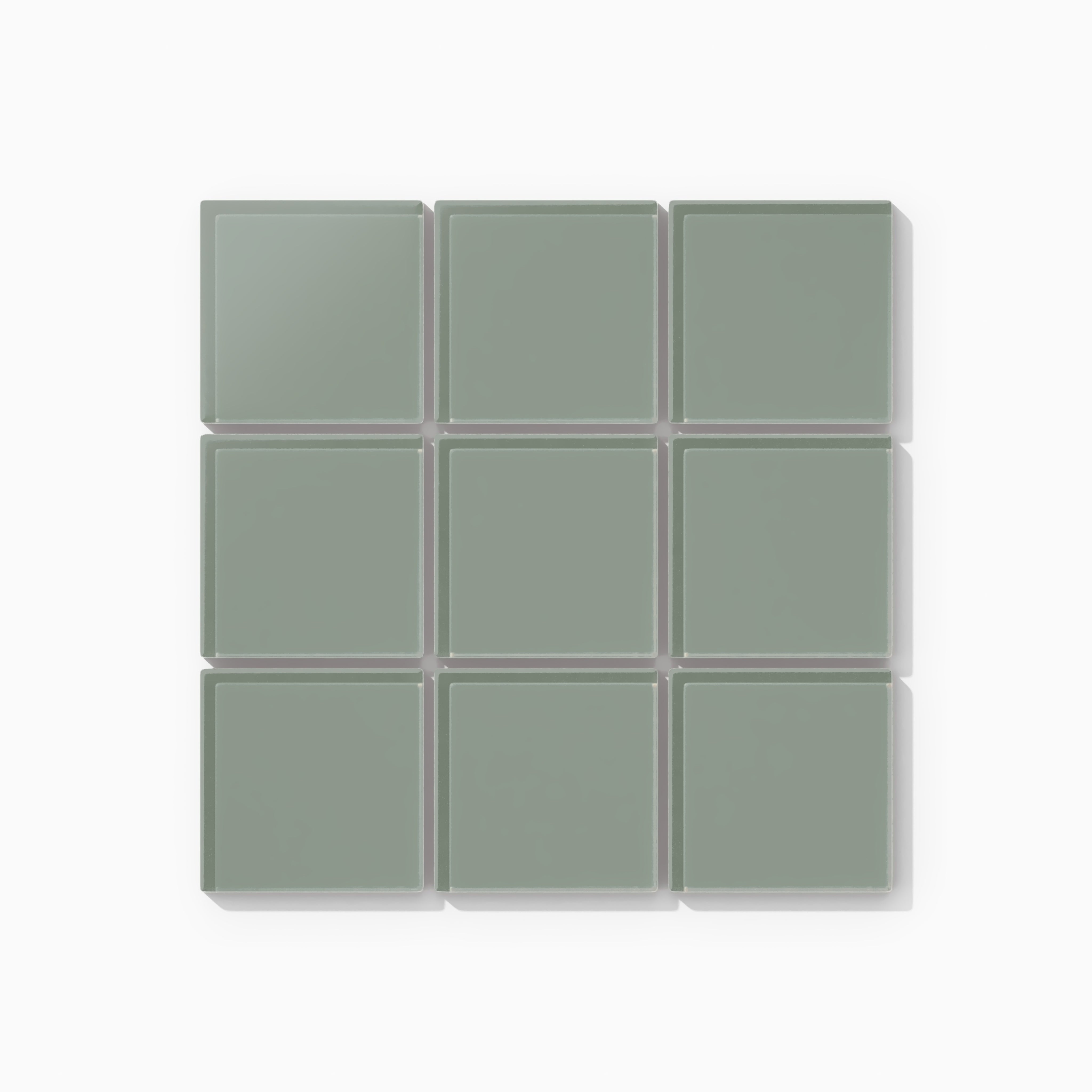 3x3 Straight Set Sheeted Glass Mosaic Tile in Hummingbird Matte