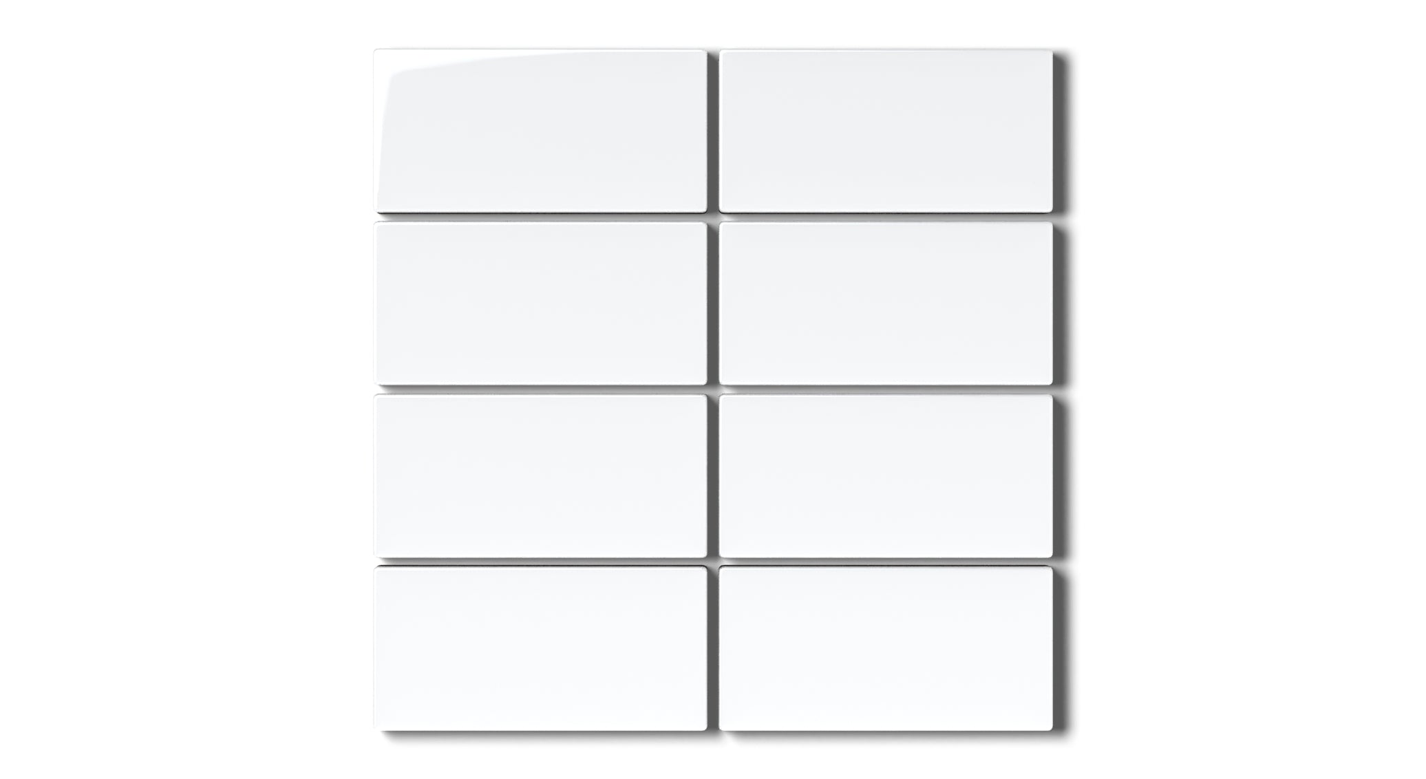 2x4 Straight Set Sheeted Natural Press Ceramic Mosaic Tile in Gesso Gloss