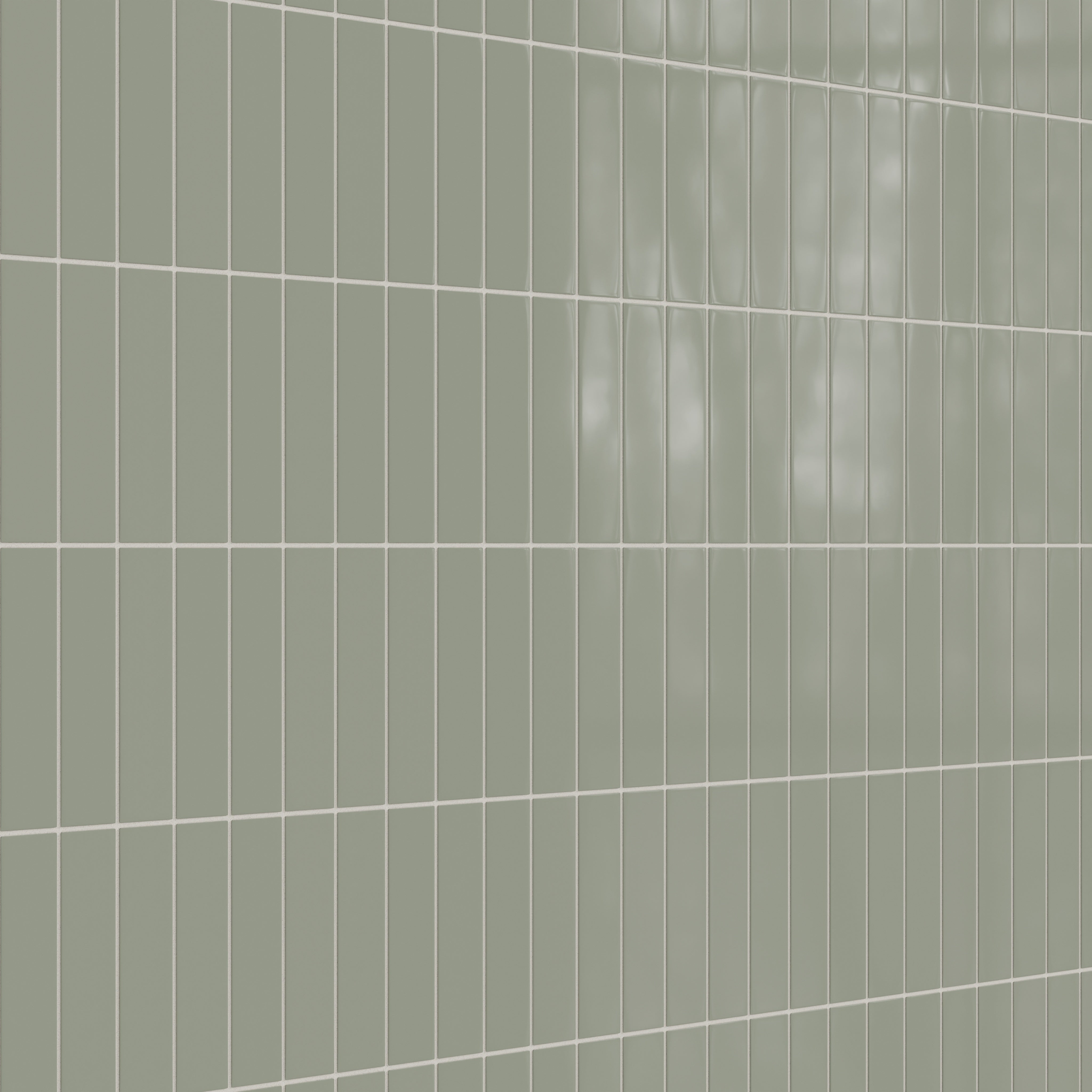 2x8 Natural Press Ceramic Tile in Terre Verte Gloss