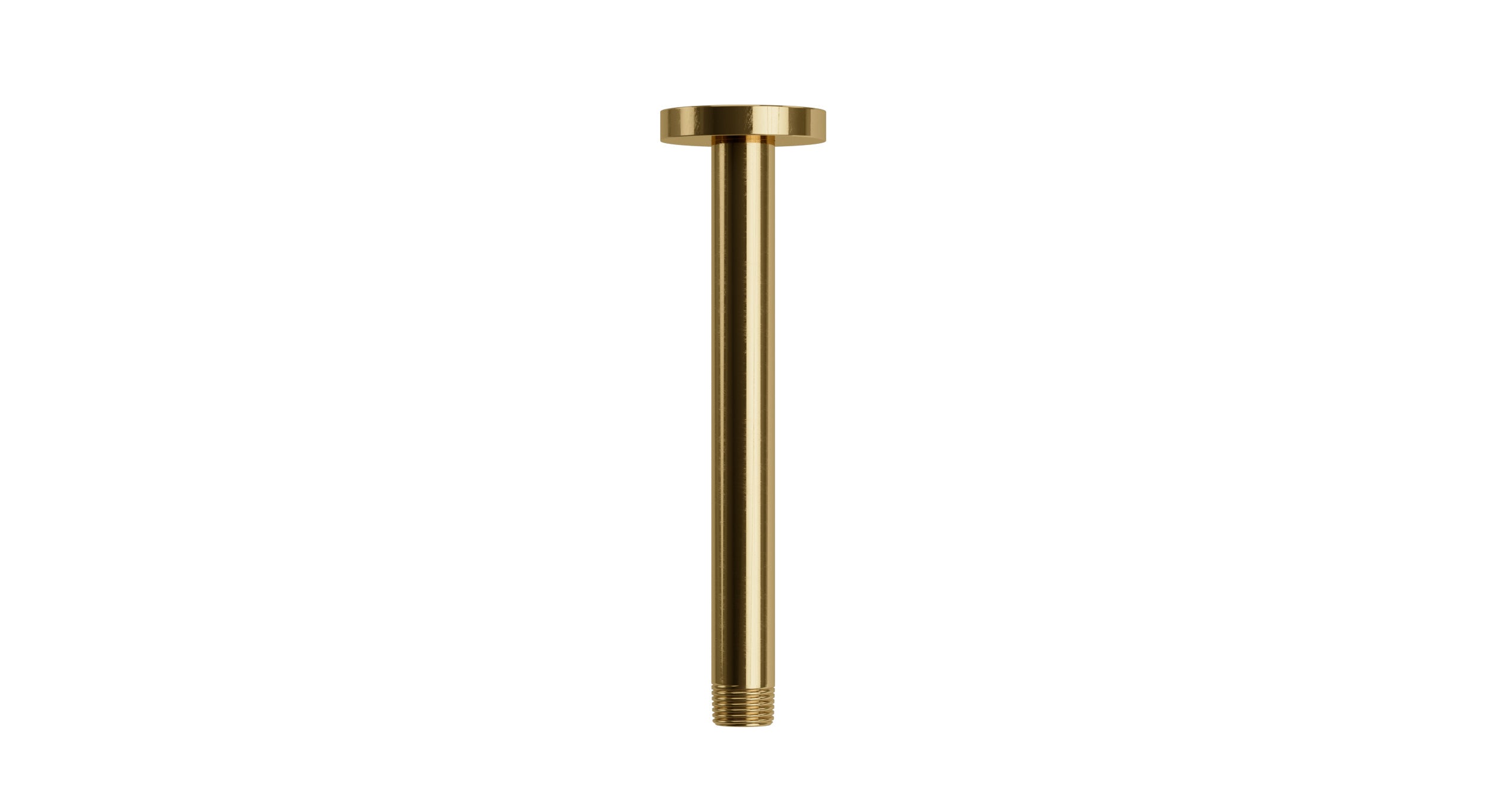 Contour & Foundry 8" Straight Shower Arm with Flange in Uncoated Polished Brass