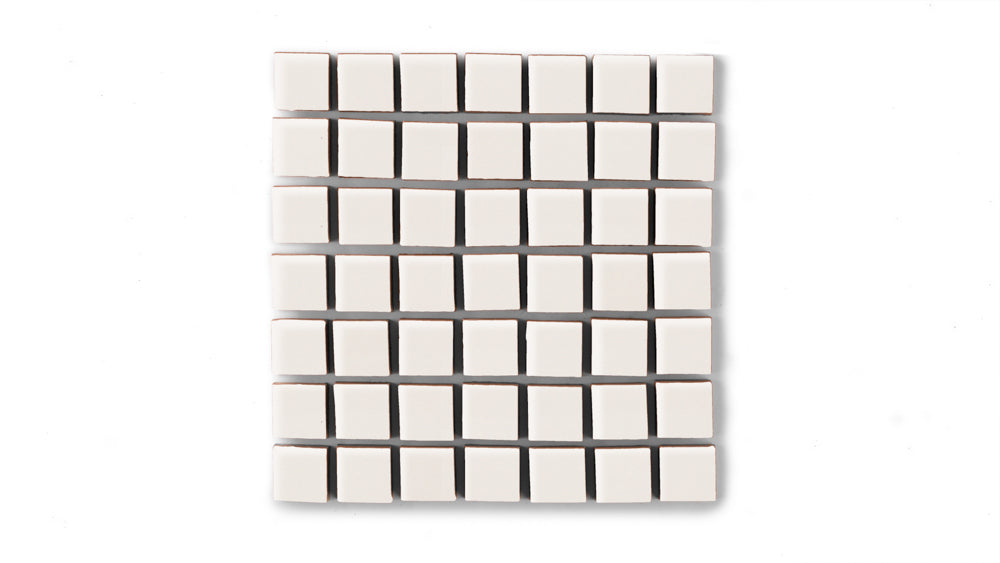 1x1 Straight Set Sheeted Original Ceramic Mosaic Tile in Feldspar Gloss