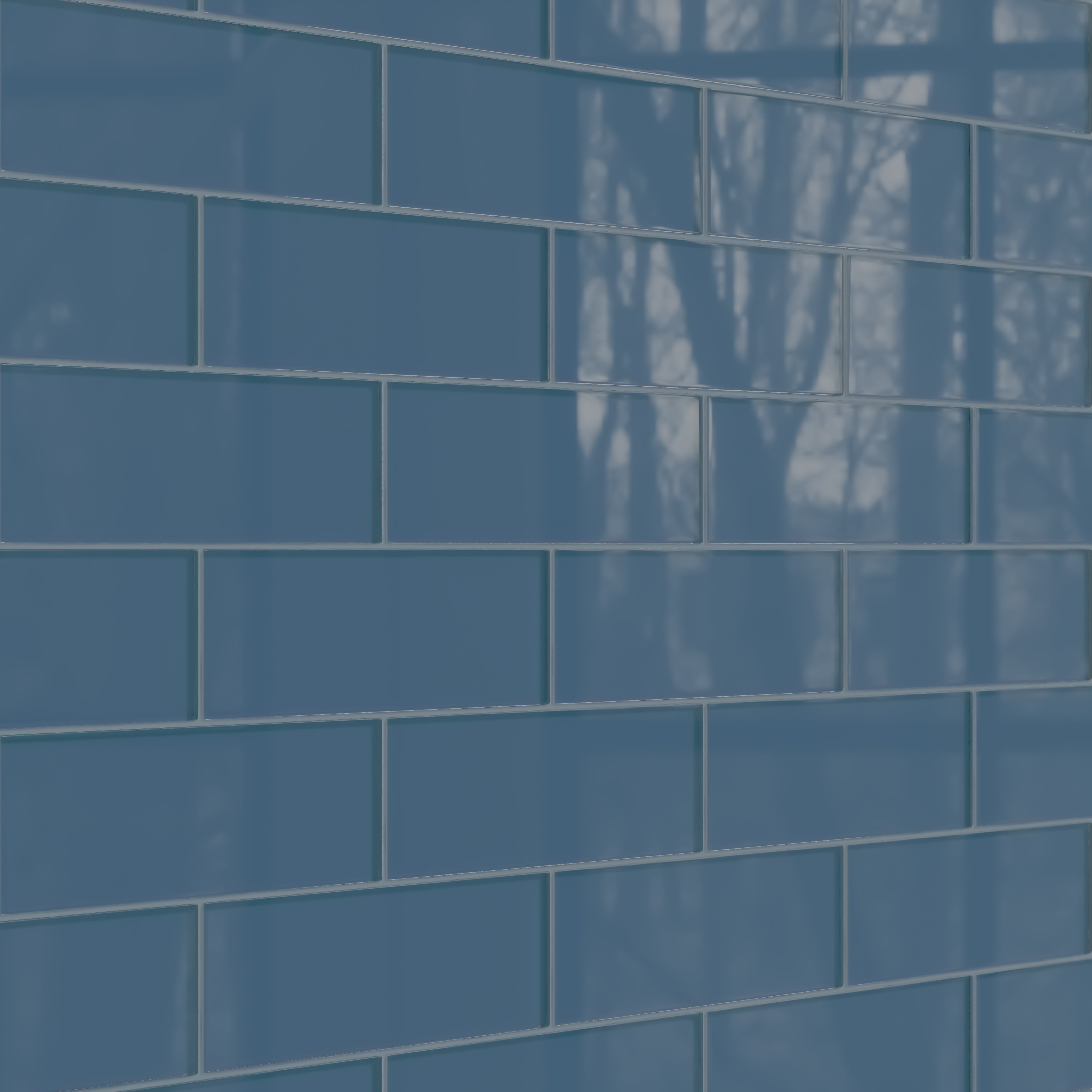 4x12 Glass Tile in Blue Jay Gloss