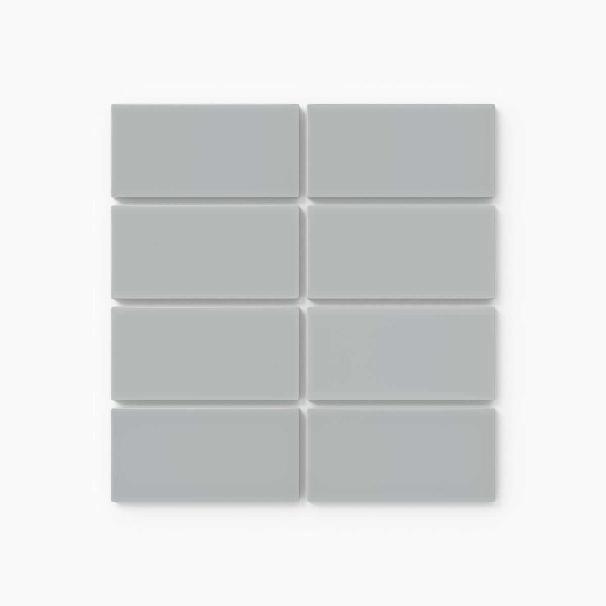 2x4 Straight Set Sheeted Natural Press Ceramic Mosaic Tile in Alberta Blue Gloss