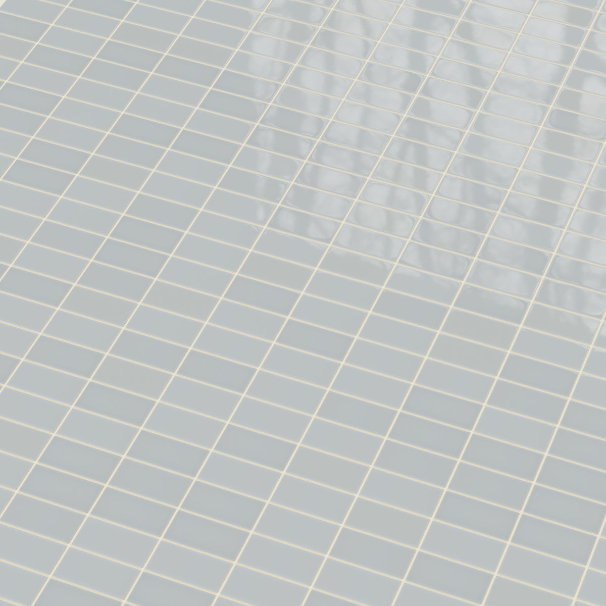 2x4 Straight Set Sheeted Natural Press Ceramic Mosaic Tile in Alberta Blue Gloss