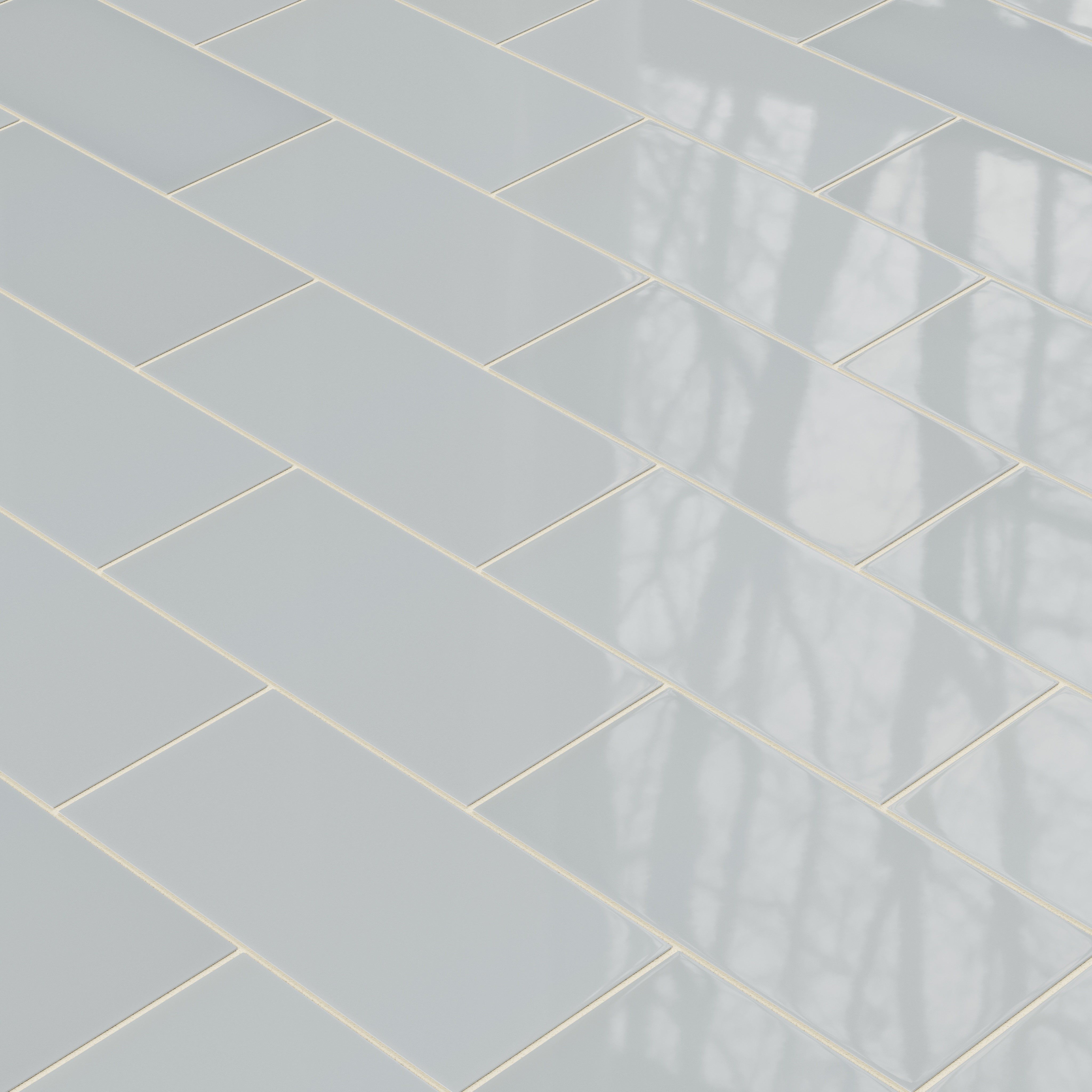 6x12 Natural Press Ceramic Tile in Alberta Blue Gloss