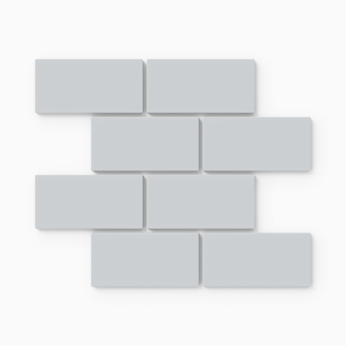 2x4 Half Offset Sheeted Natural Press Ceramic Mosaic Tile in Alberta Blue Matte