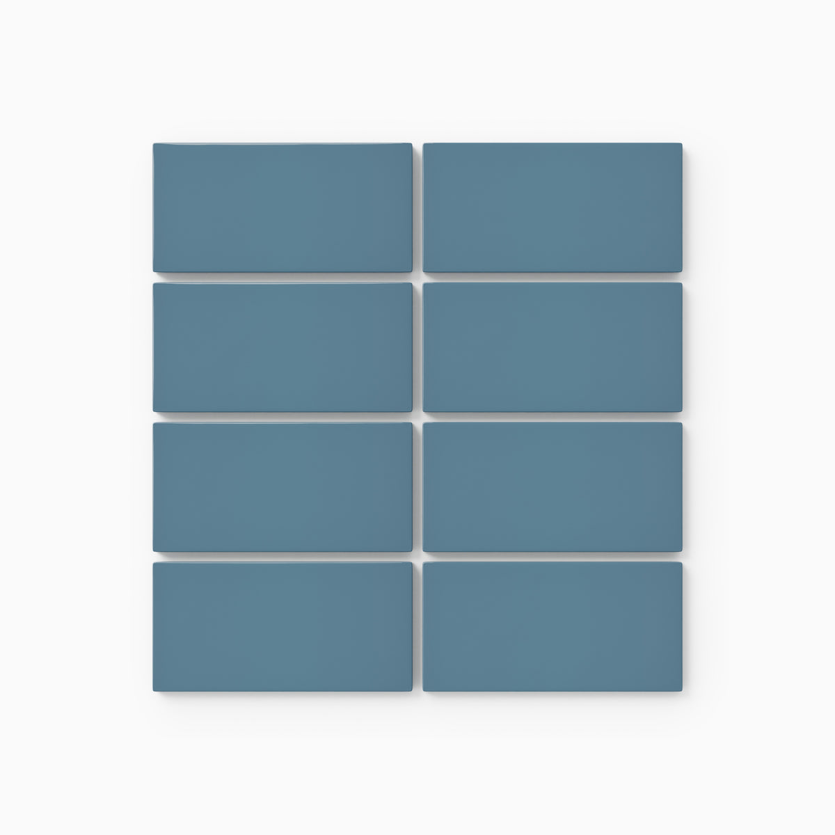 2x4 Straight Set Sheeted Natural Press Ceramic Mosaic Tile in Azurite Gloss