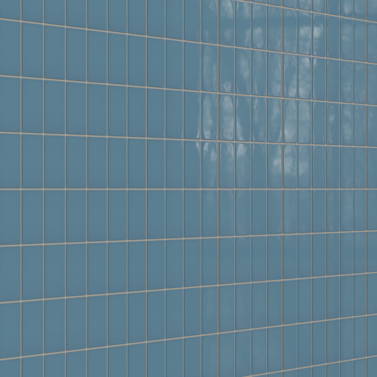 2x4 Straight Set Sheeted Natural Press Ceramic Mosaic Tile in Azurite Gloss