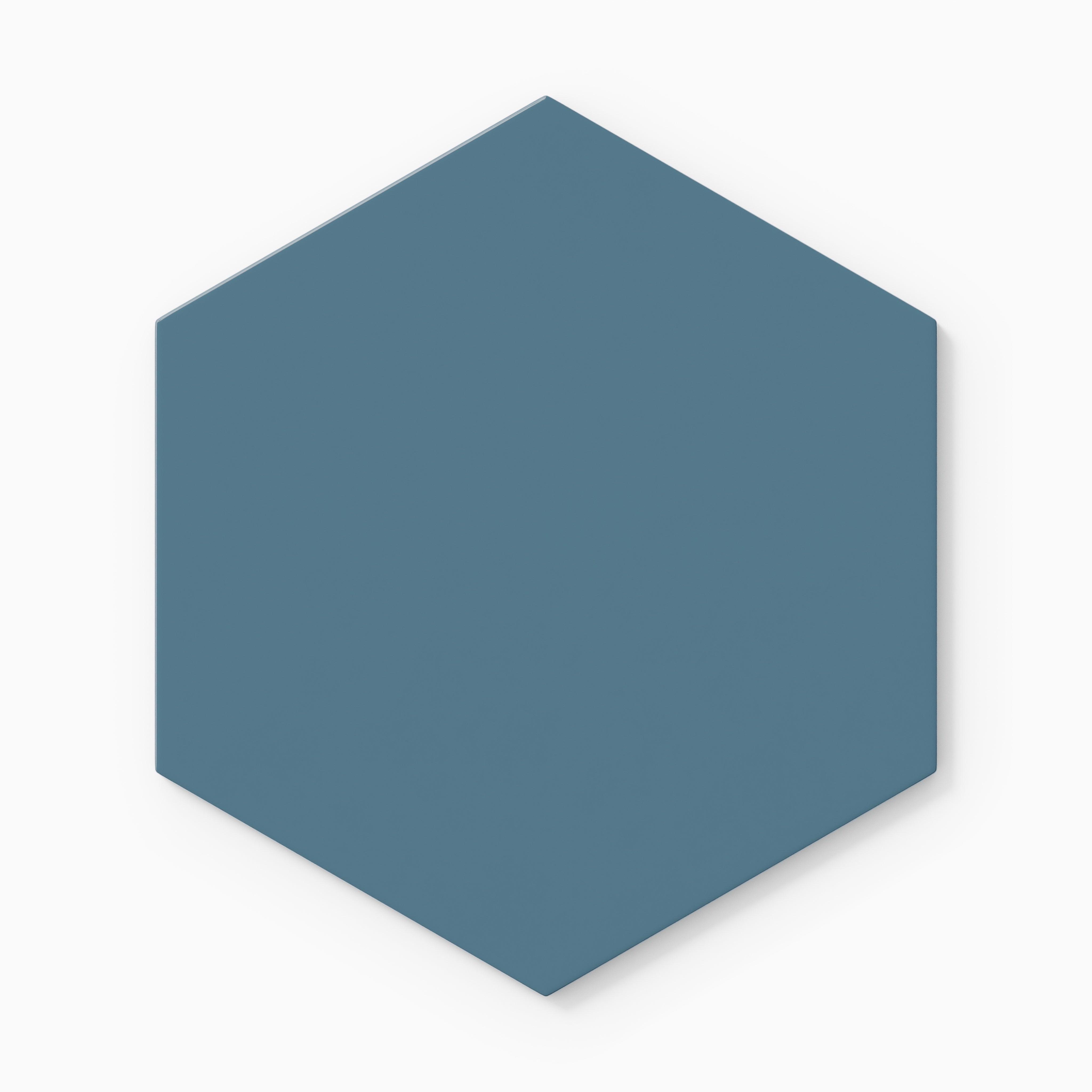 8" Hexagon Natural Press Ceramic Tile in Azurite Gloss