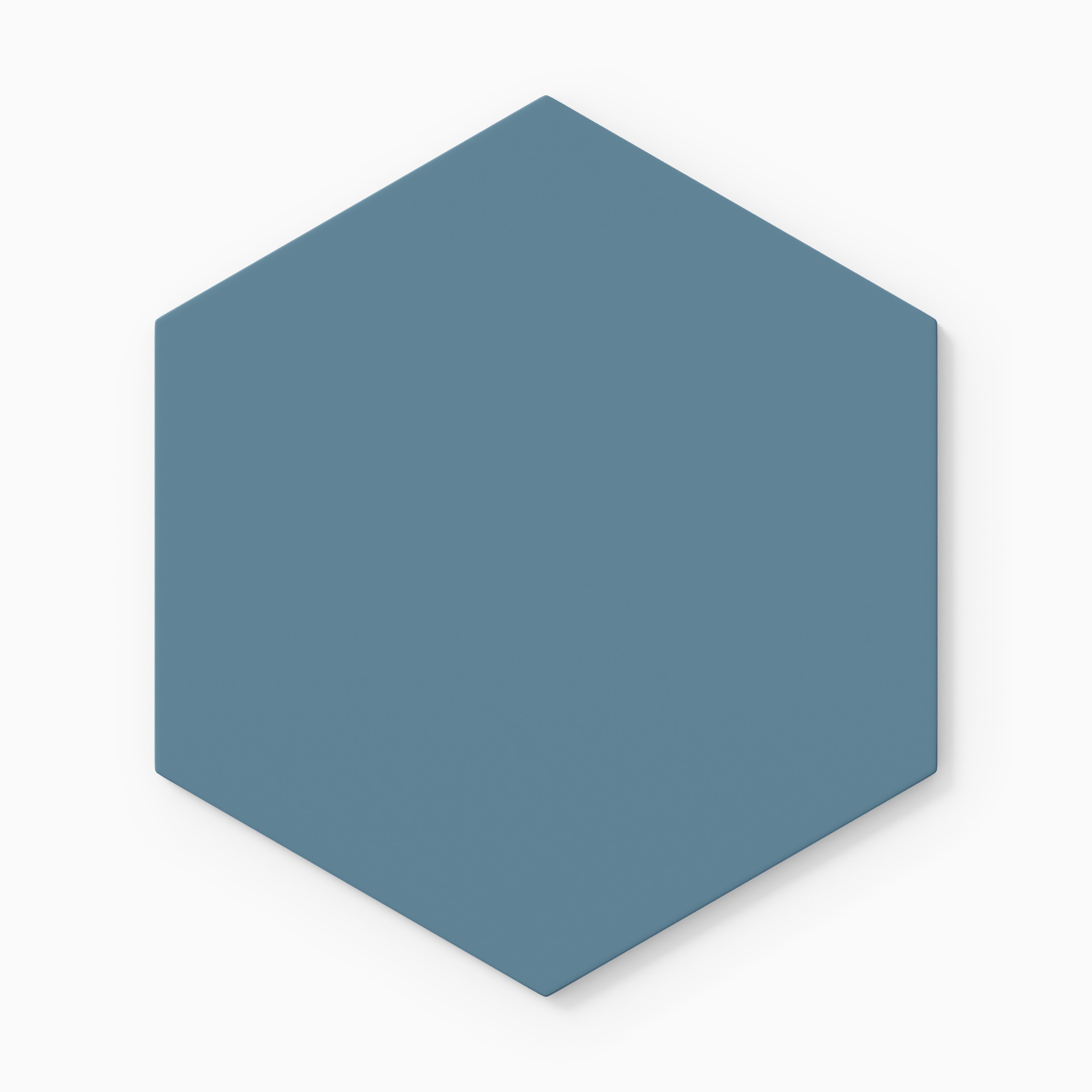 8" Hexagon Natural Press Ceramic Tile in Azurite Matte