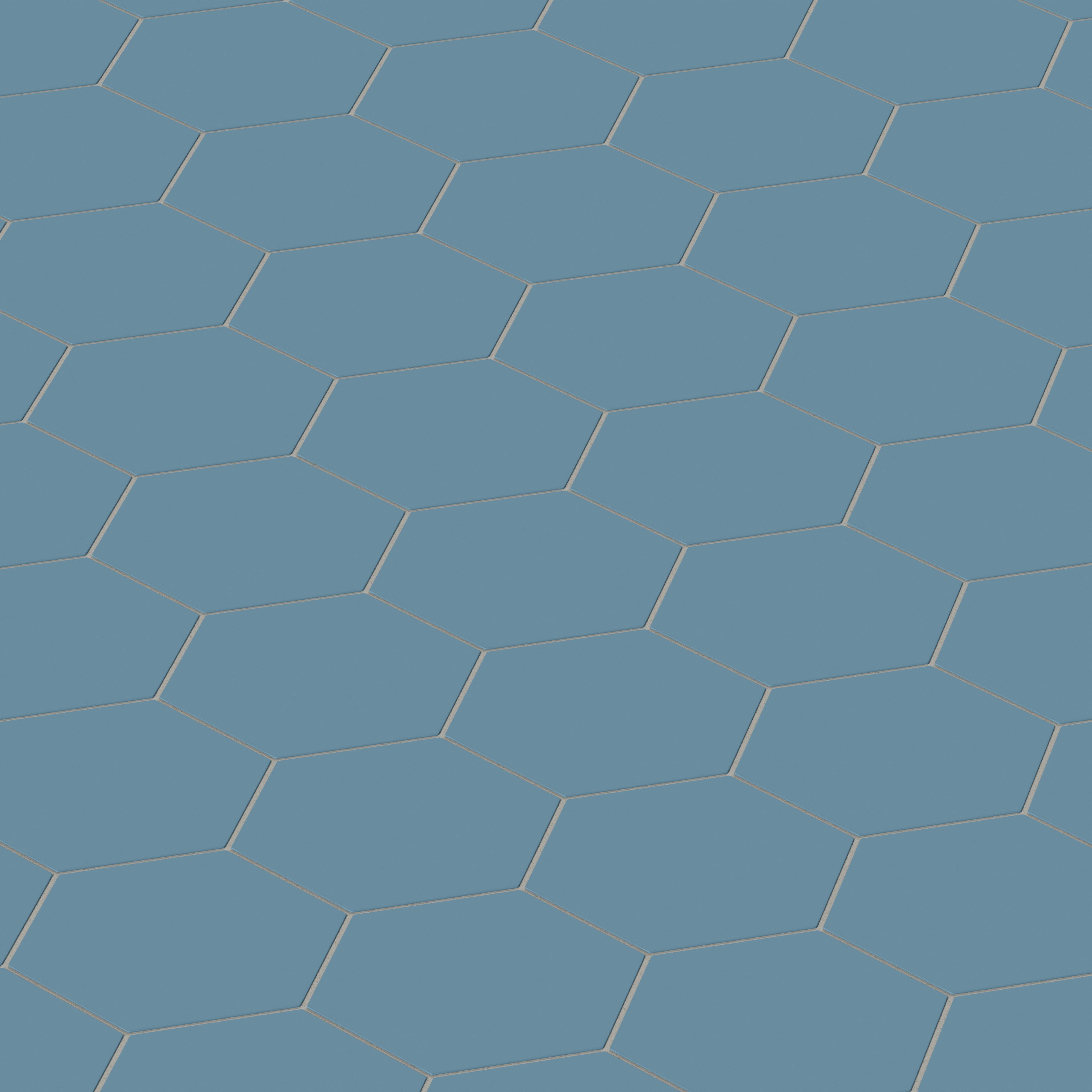 8" Hexagon Natural Press Ceramic Tile in Azurite Matte