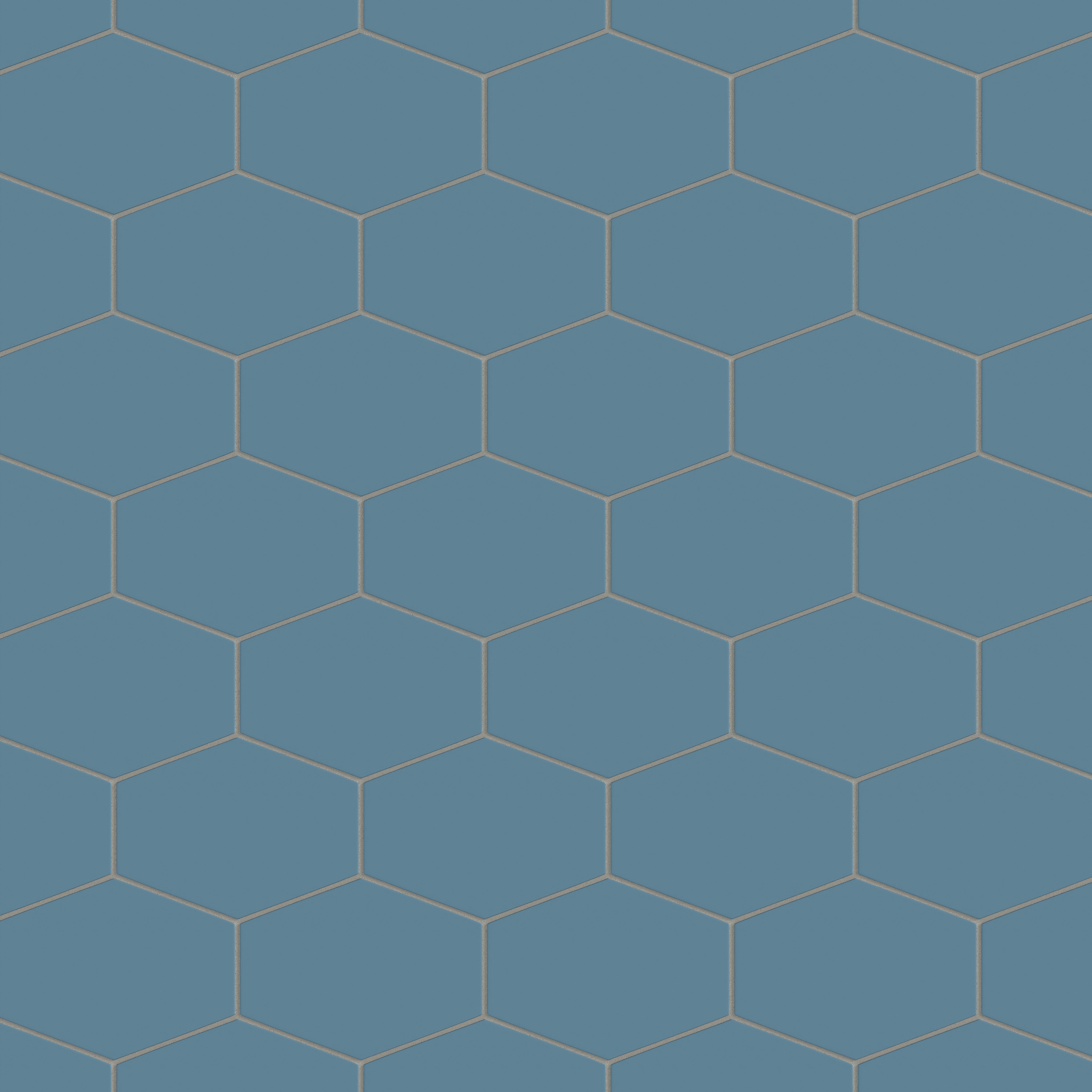 Elongated Hexagon Natural Press Ceramic Tile in Azurite Matte