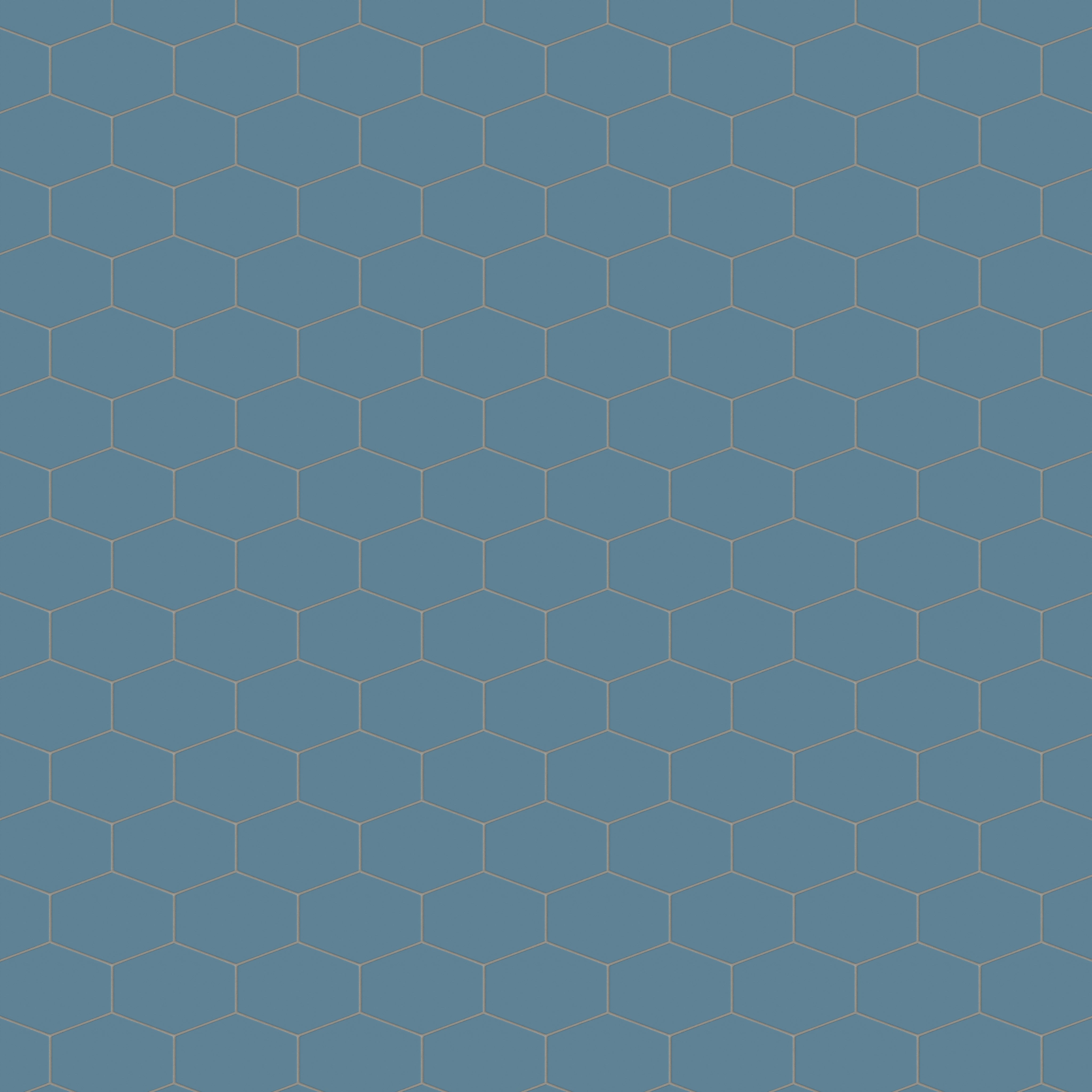 Elongated Hexagon Natural Press Ceramic Tile in Azurite Matte