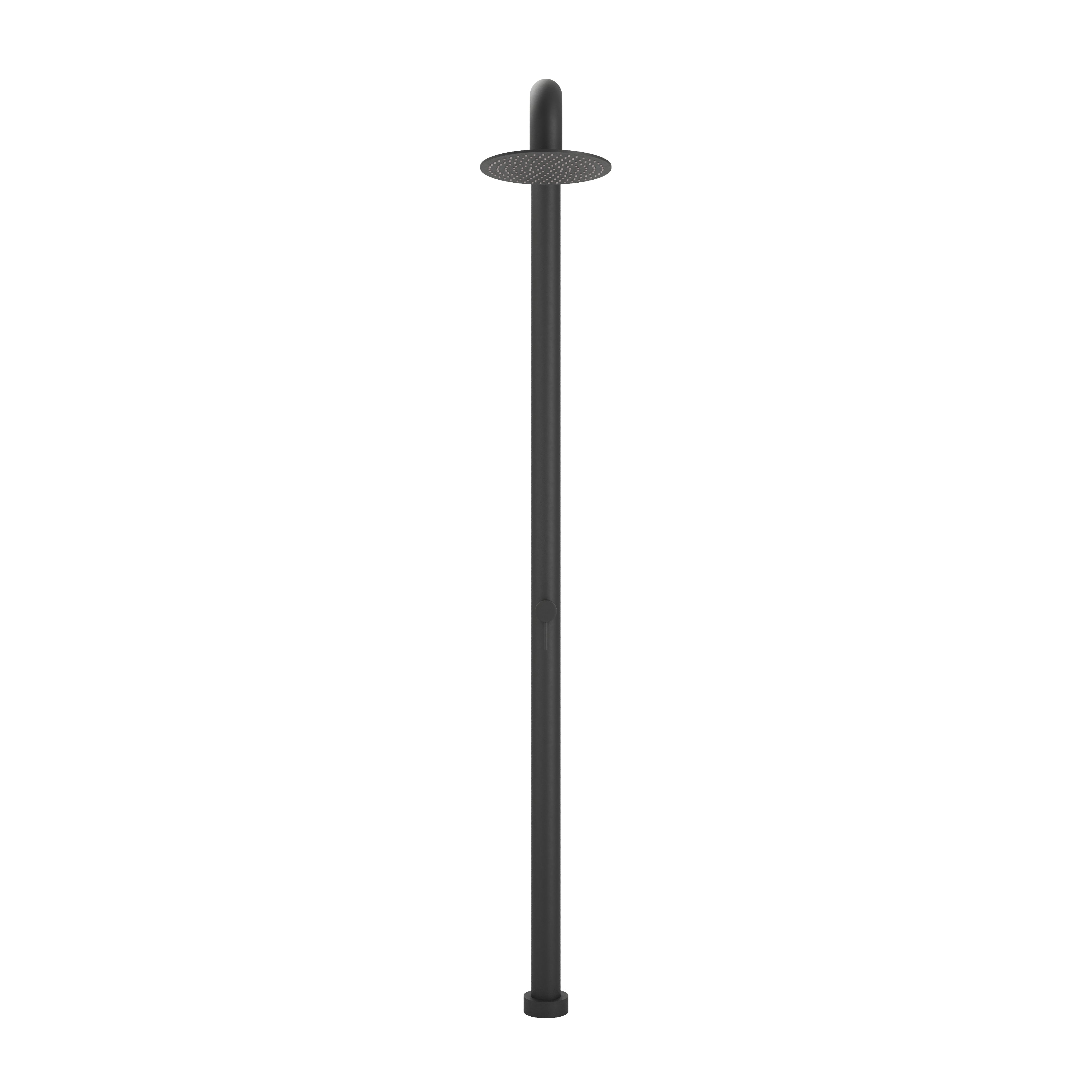 Contour Outdoor Shower Pressure Balance with 12" Rain Head in Matte Black