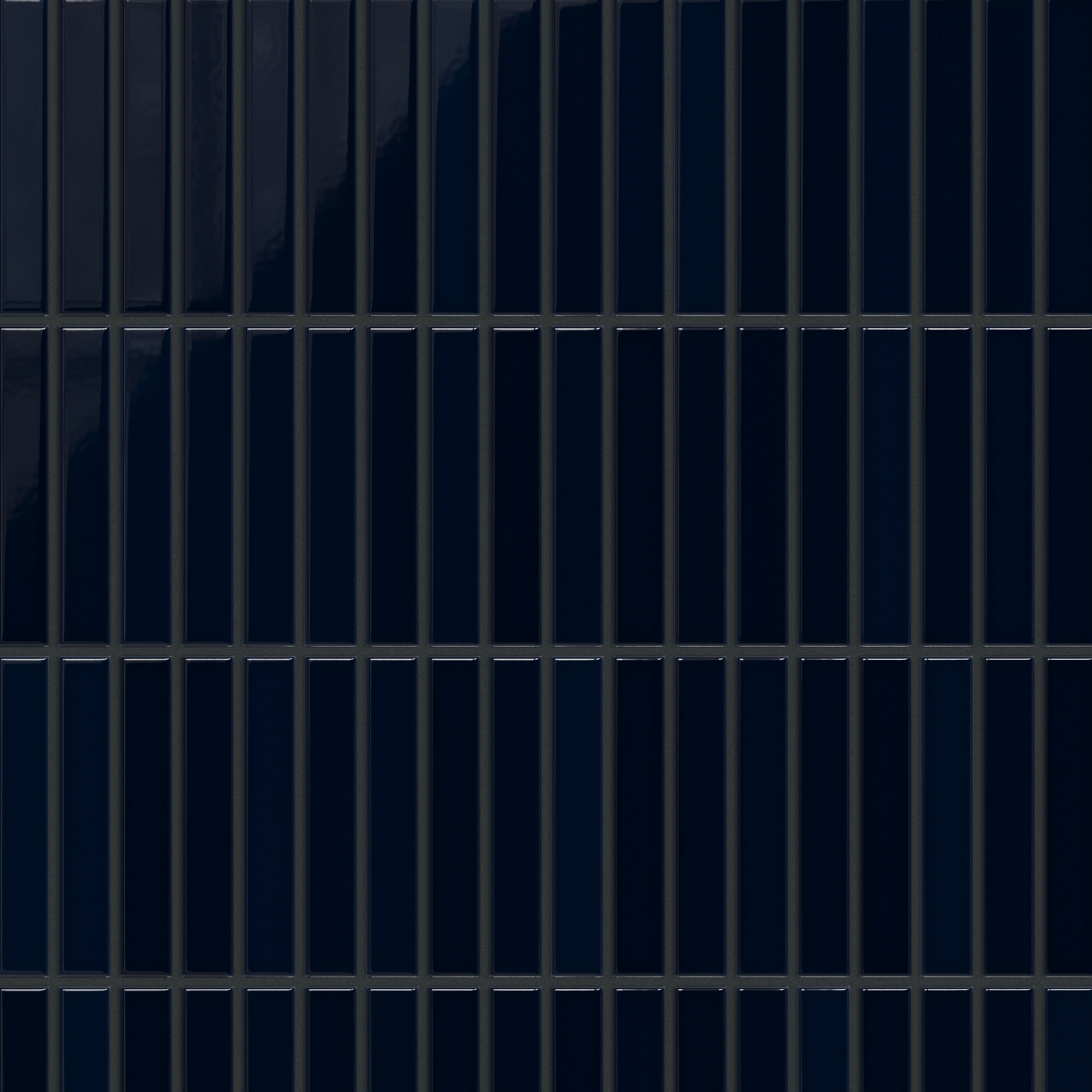 1x6 Straight Set Sheeted Original Ceramic Mosaic Tile in Navy Blue Gloss