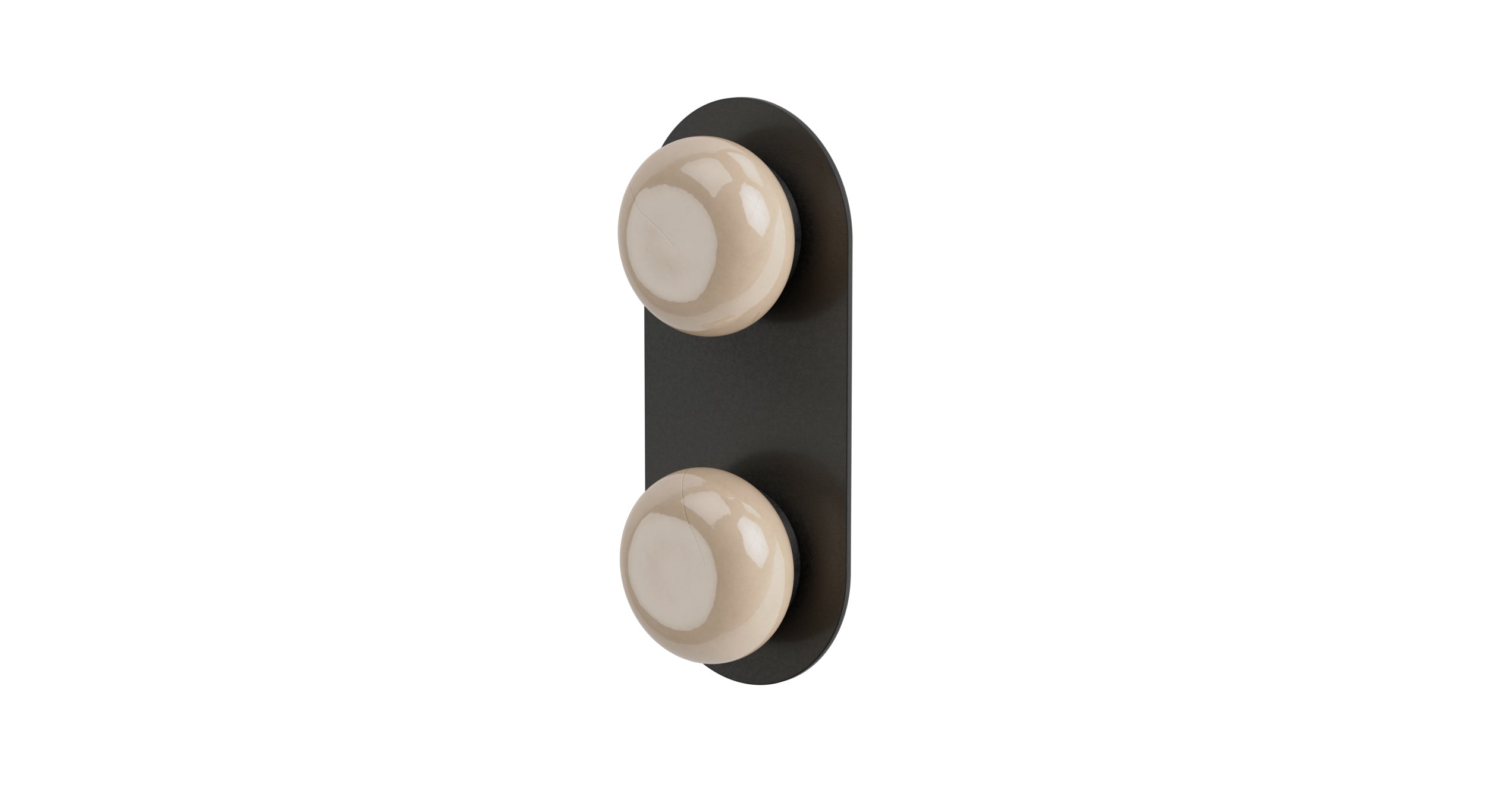 Foundry Two Handle Wall Mount Shower Trim with Pebble Ceramic Knob Handles in Blackened Nickel