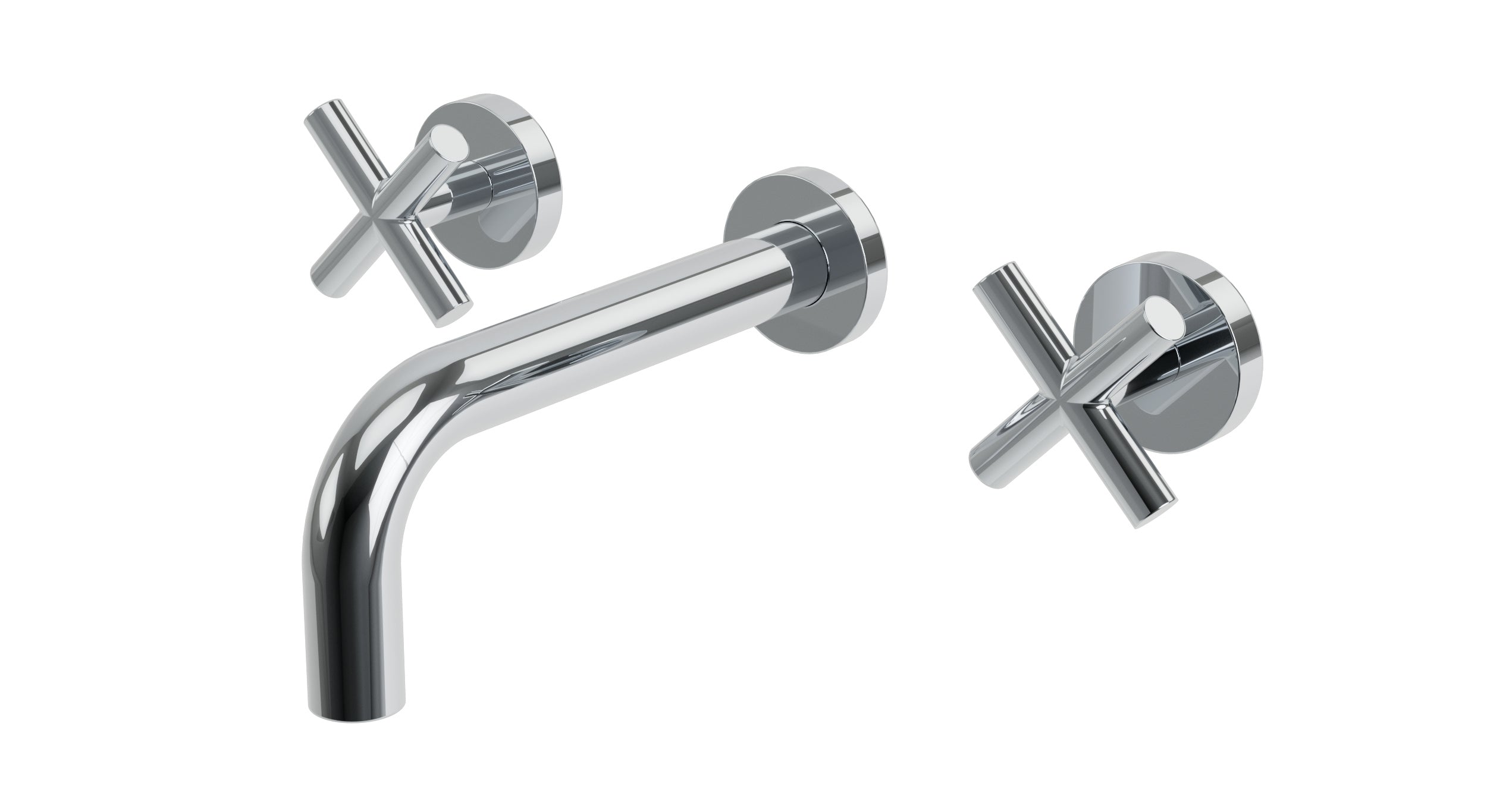 Contour Two Handle Wall Mount 7.5" Lavatory Faucet with Soft Cross Handles