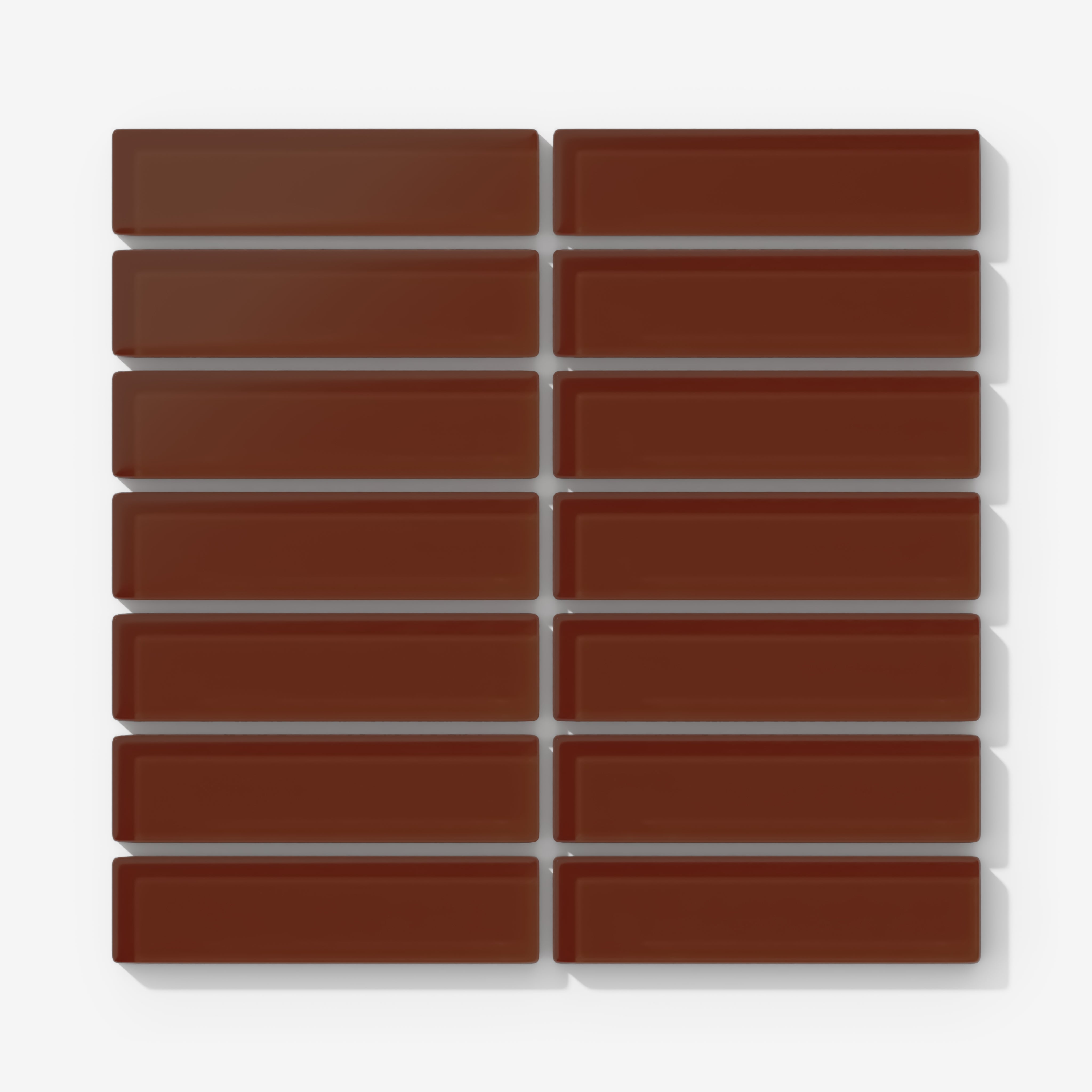 1x4 Straight Set Sheeted Glass Mosaic Tile in Pheasant Matte
