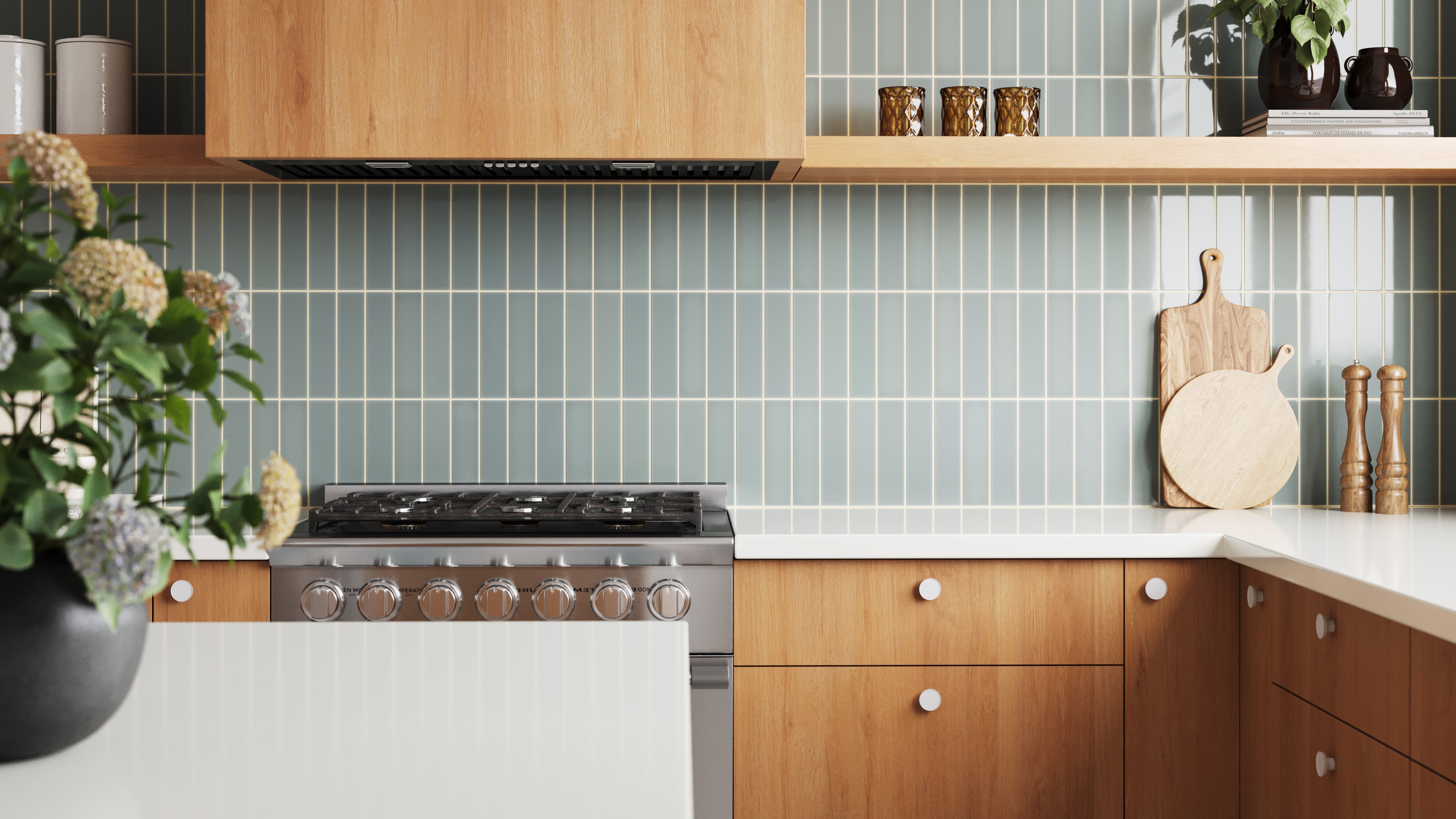 2x8 Natural Press Ceramic Tile in Hood River Gloss