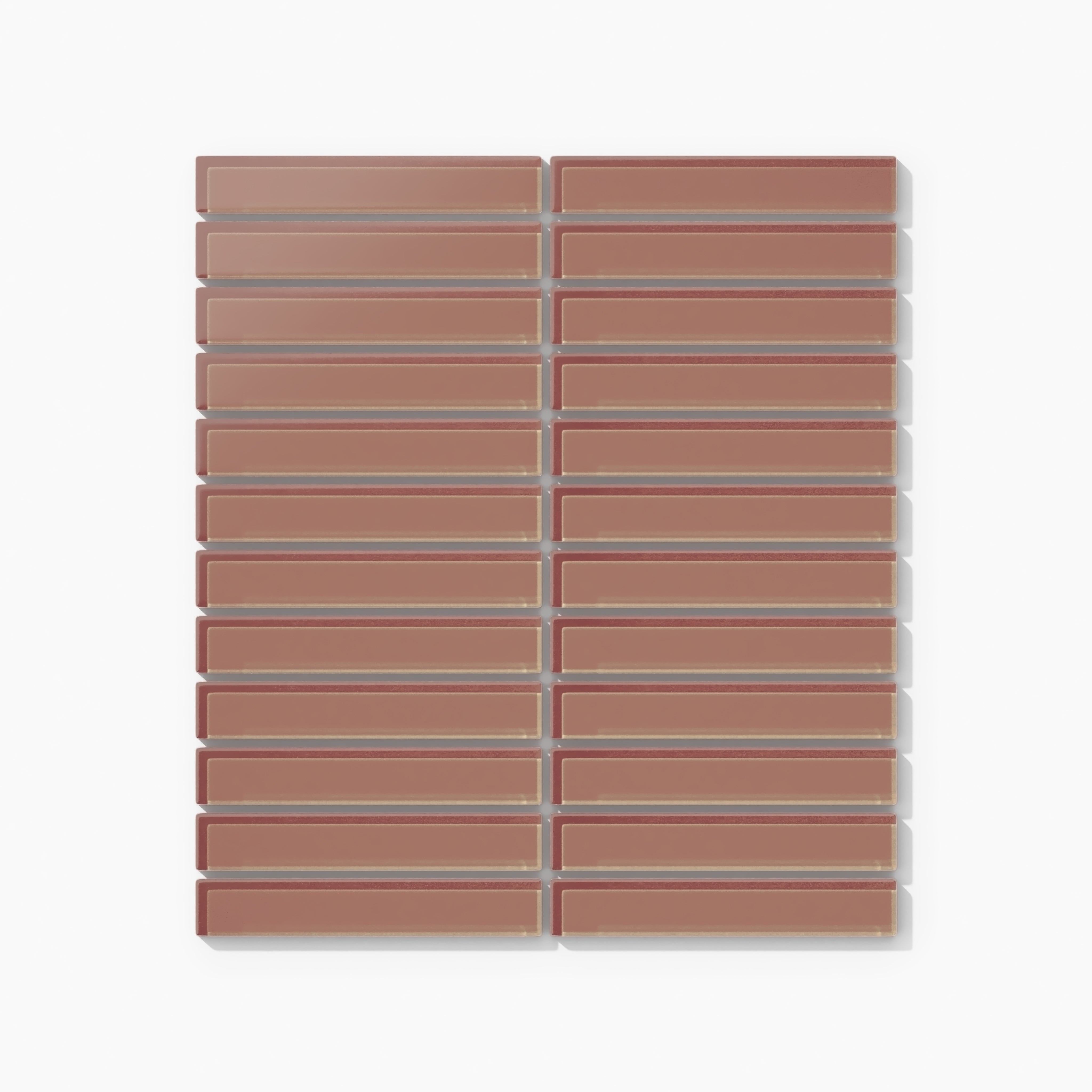 1x6 Straight Set Sheeted Glass Mosaic Tile in Flicker Matte