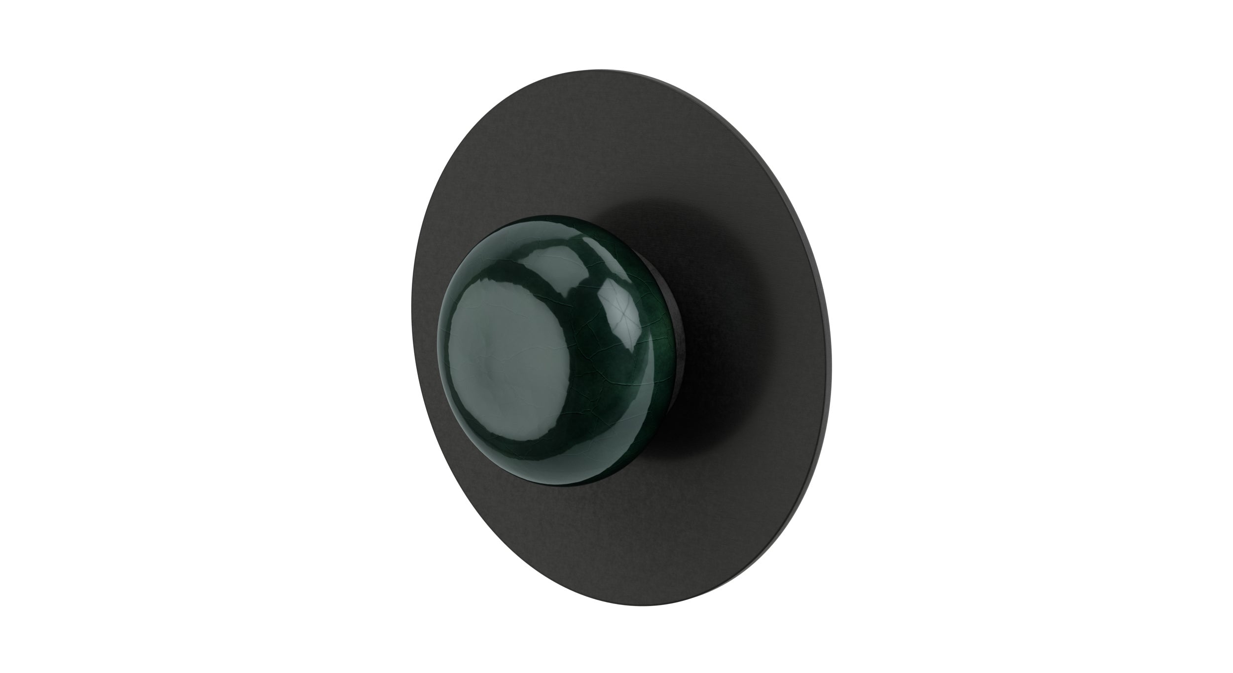 Foundry One Handle Wall Mount Shower Trim with Pebble Ceramic Knob Handle in Blackened Nickel