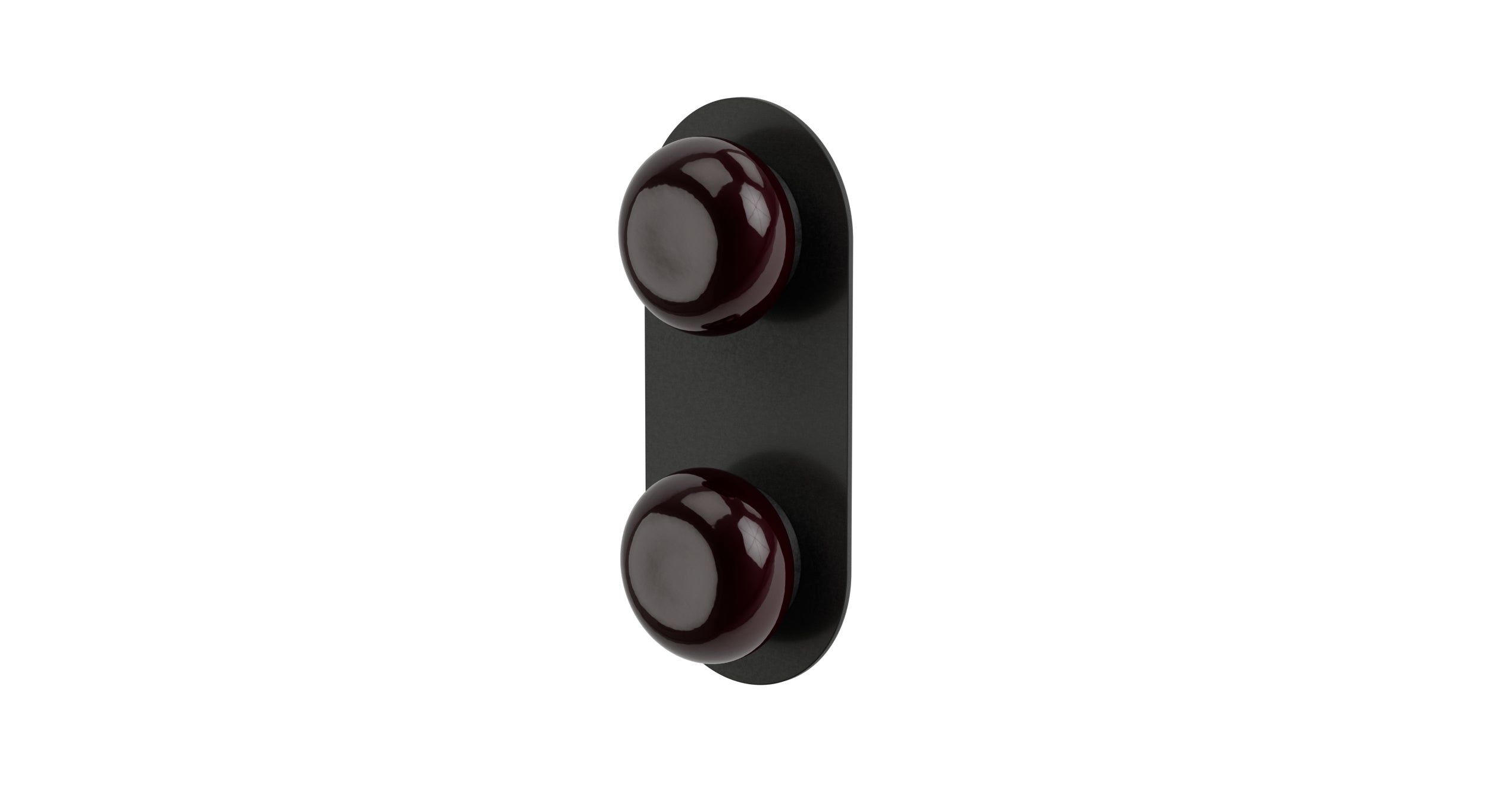 Foundry Two Handle Wall Mount Shower Trim with Pebble Ceramic Knob Handles in Blackened Nickel