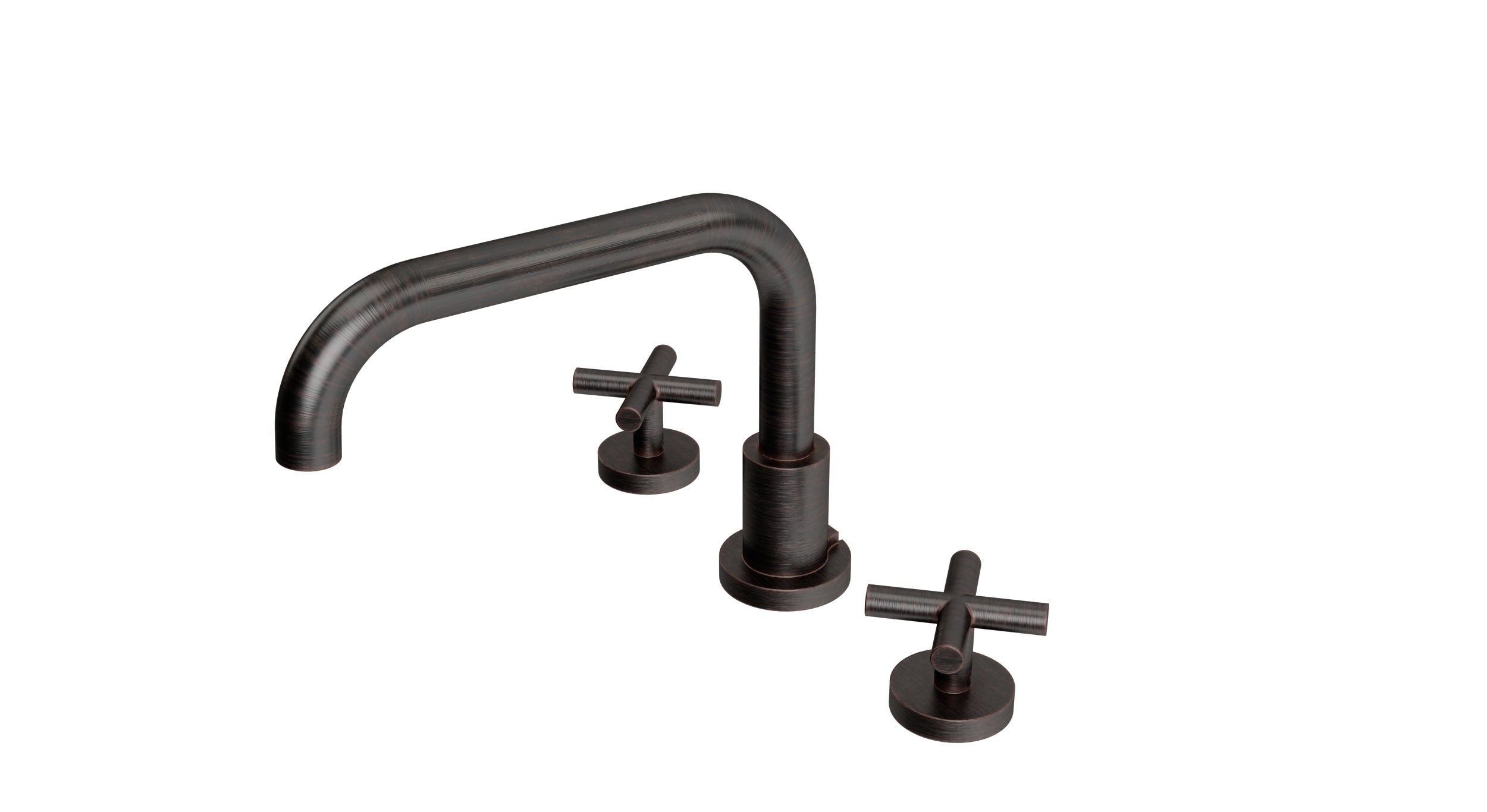 Contour Two Handle Deck Mount Squaretop Bath Trim with Soft Cross Handles in Antique Bronze