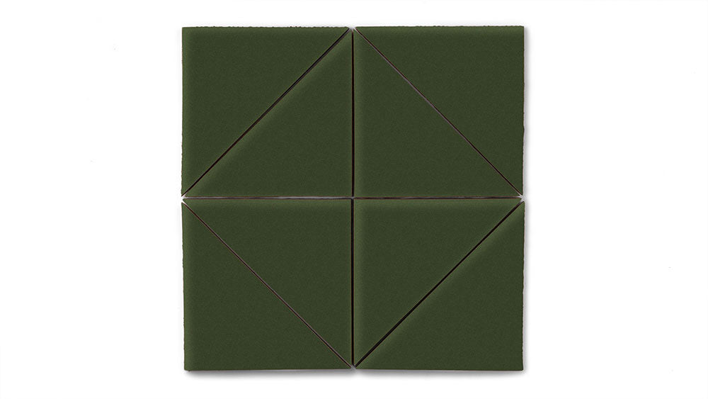 6" Triangle Original Ceramic Tile in Hunter Green Matte