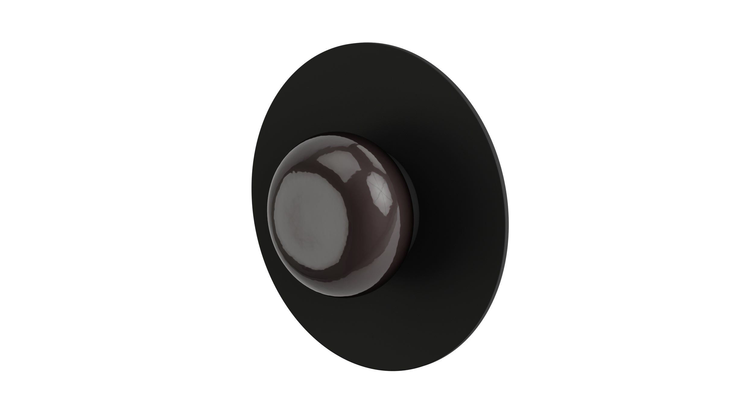 Foundry One Handle Wall Mount Shower Trim with Pebble Ceramic Knob Handle in Matte Black