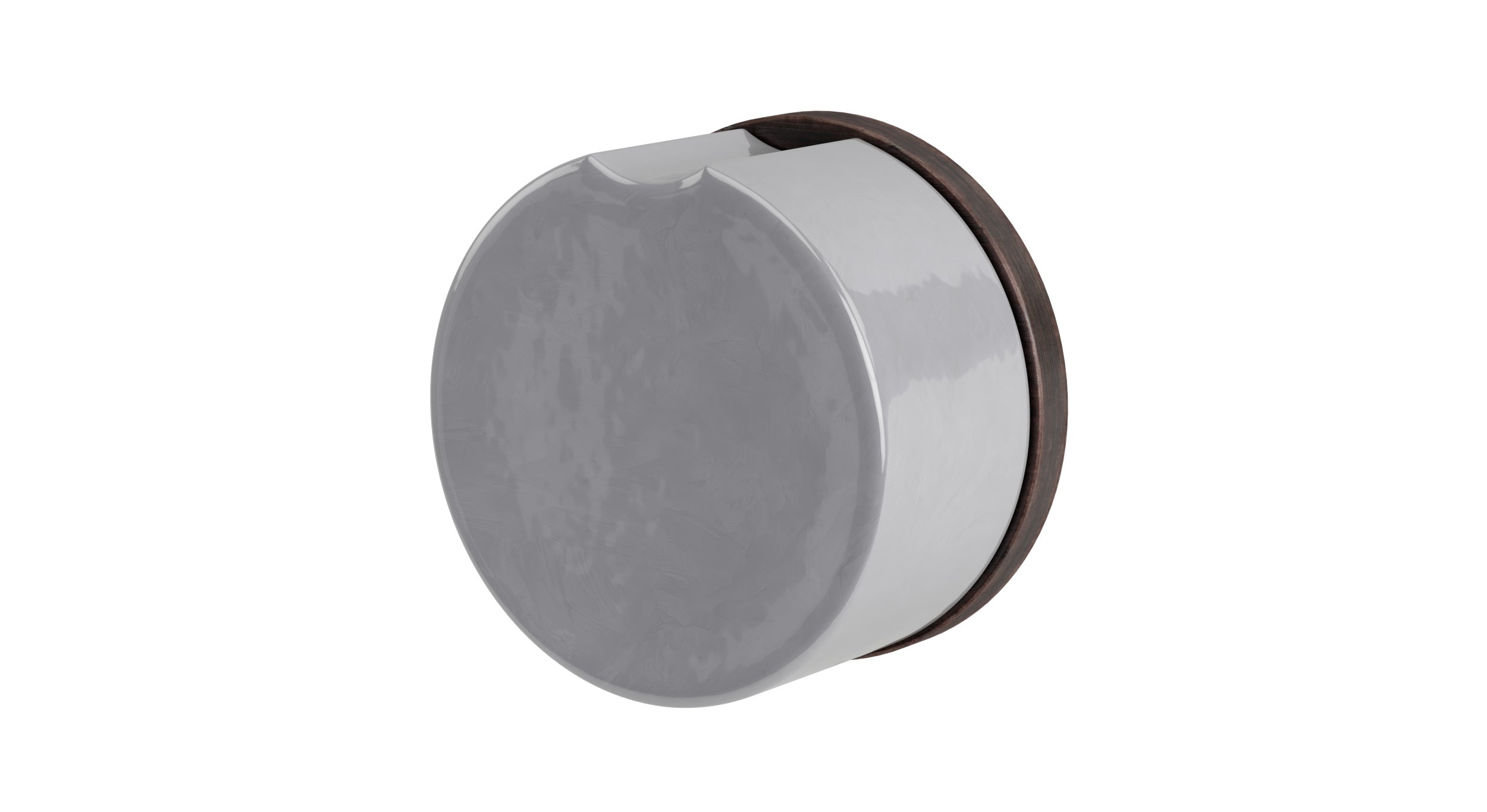 Foundry One Handle Wall Mount Diverter/Volume Control Shower Trim with Groove Ceramic Knob Handle in Antique Bronze