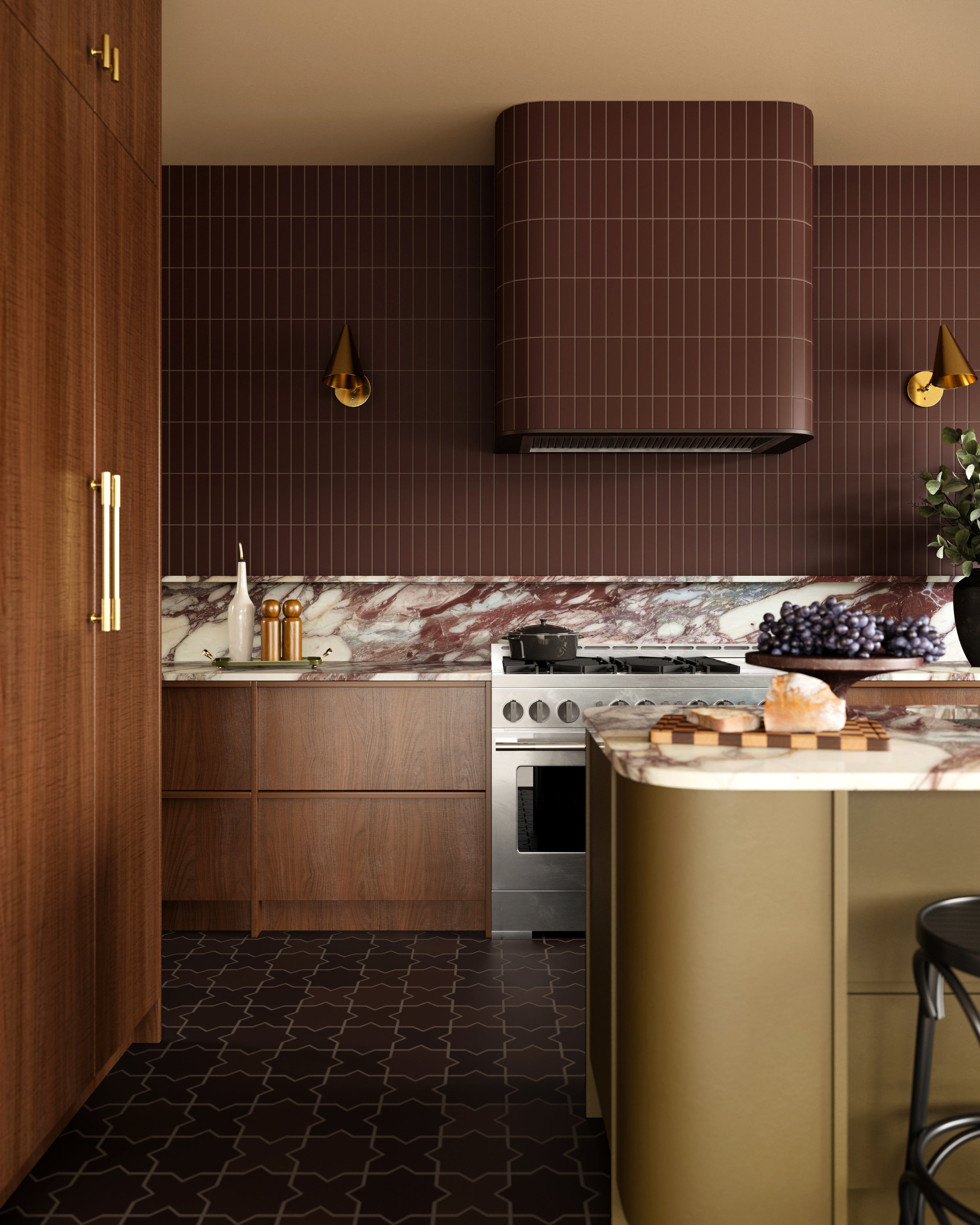 2x8 Original Ceramic Tile in Garnet Matte