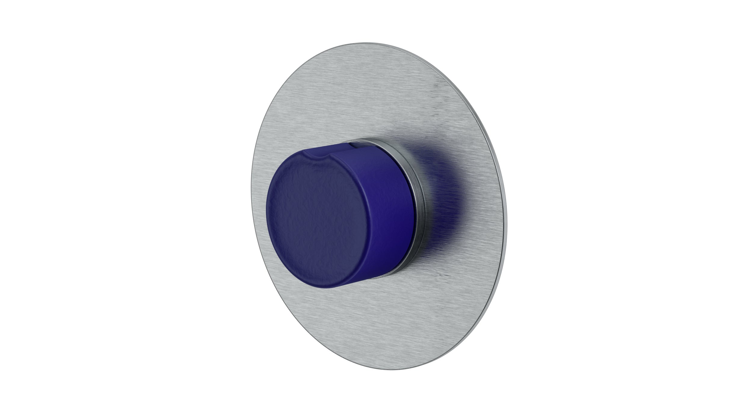 Foundry One Handle Wall Mount Shower Trim with Groove Ceramic Knob Handle in Satin Chrome