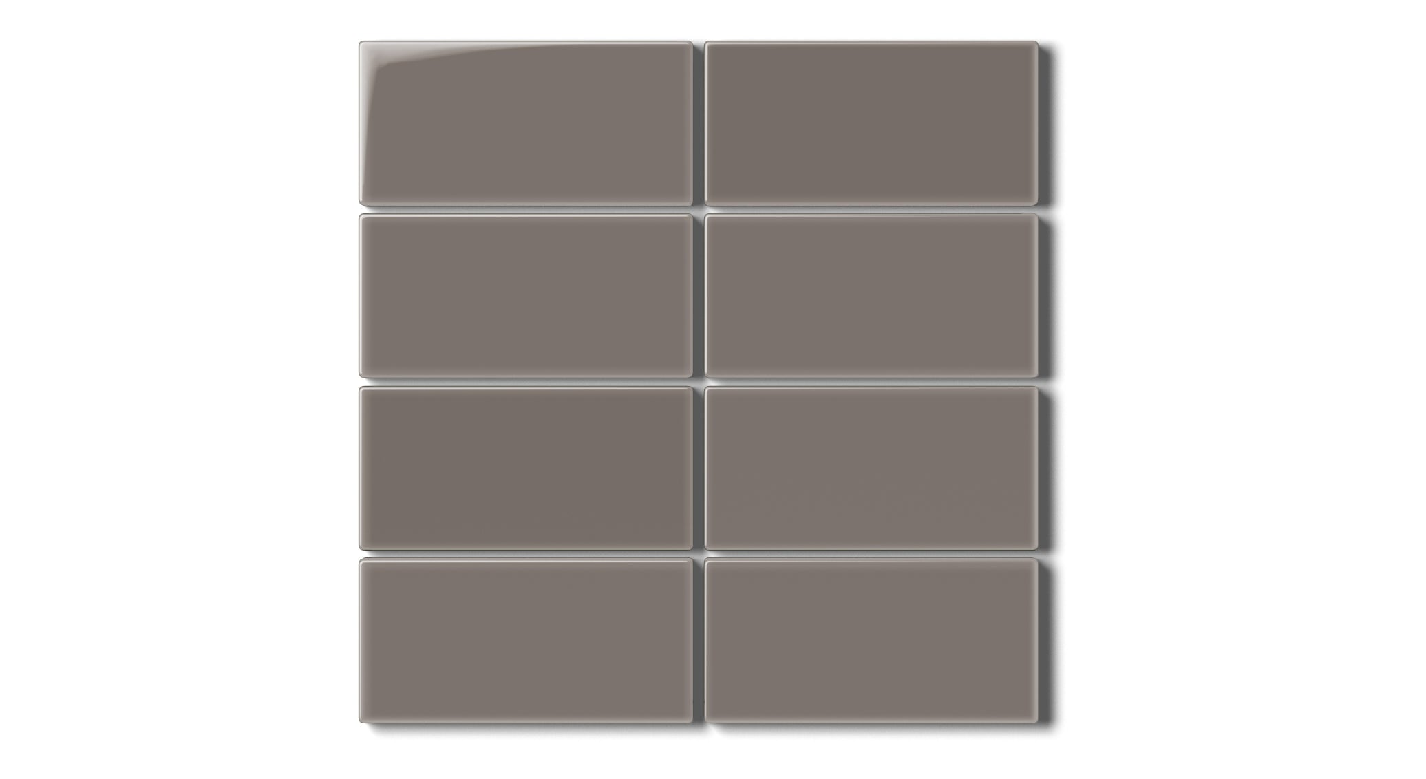 2x4 Straight Set Sheeted Natural Press Ceramic Mosaic Tile in Timberline Gloss