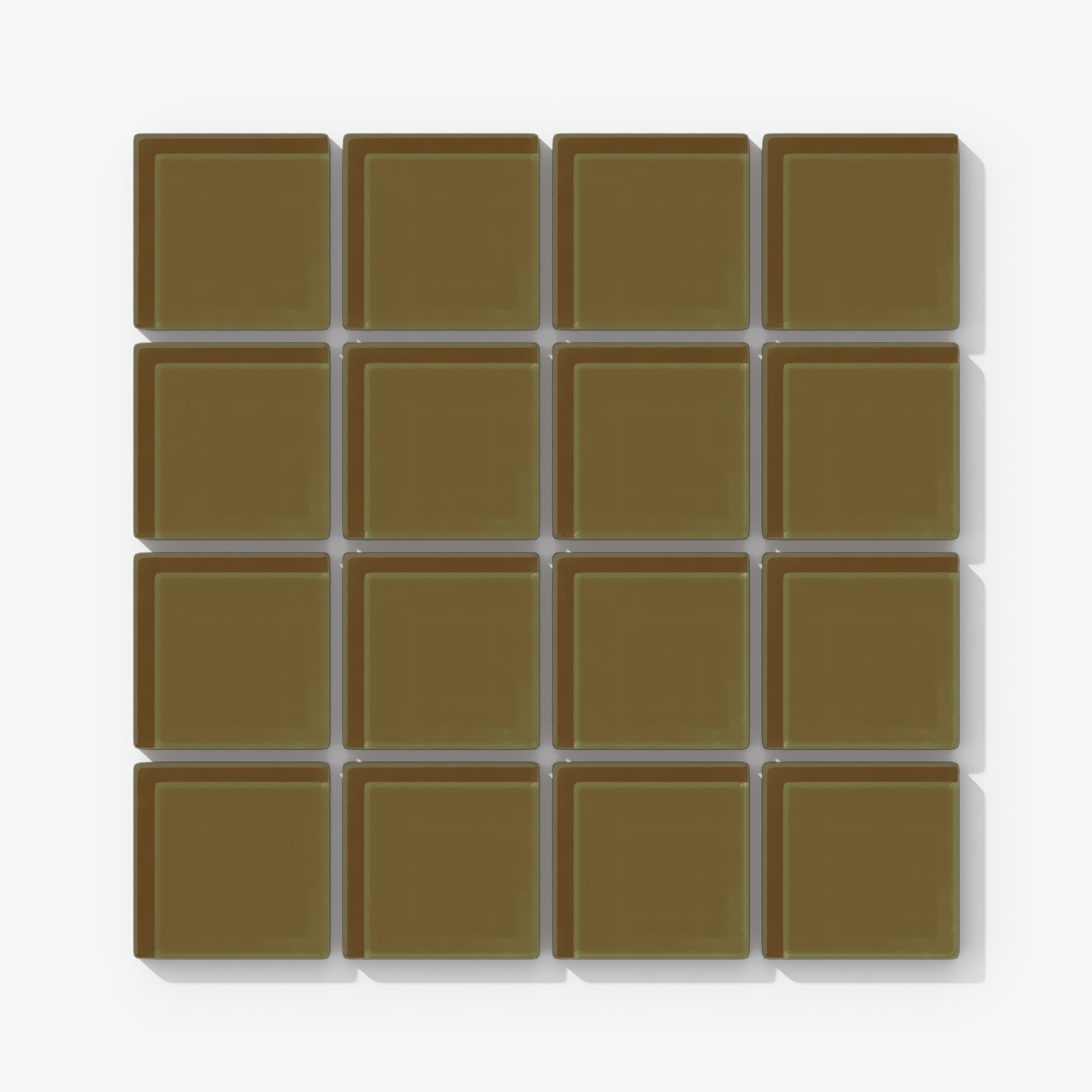 2x2 Straight Set Sheeted Glass Mosaic Tile in Merlin Gloss