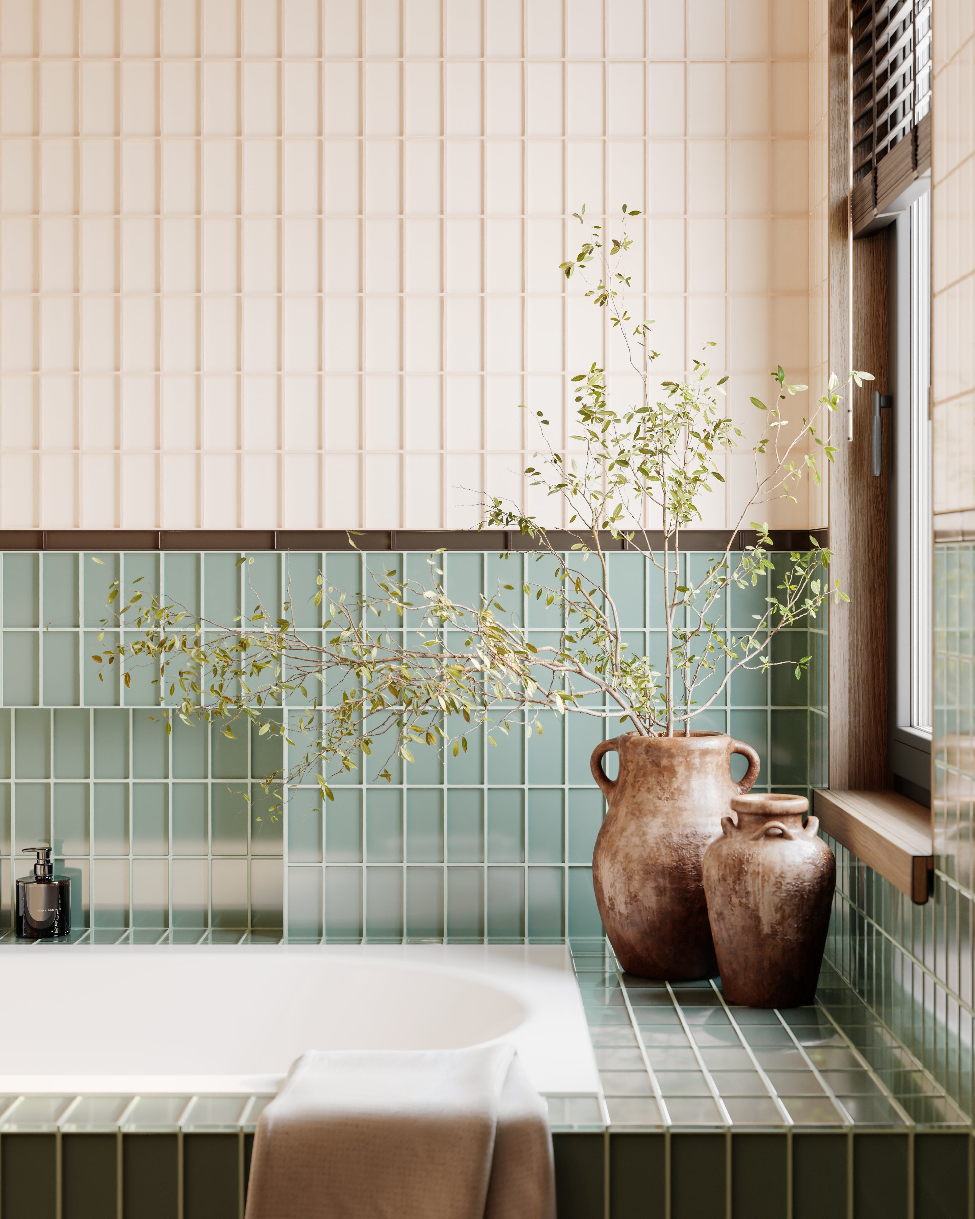 2x4 Straight Set Sheeted Glass Mosaic Tile in Sandpiper Gloss